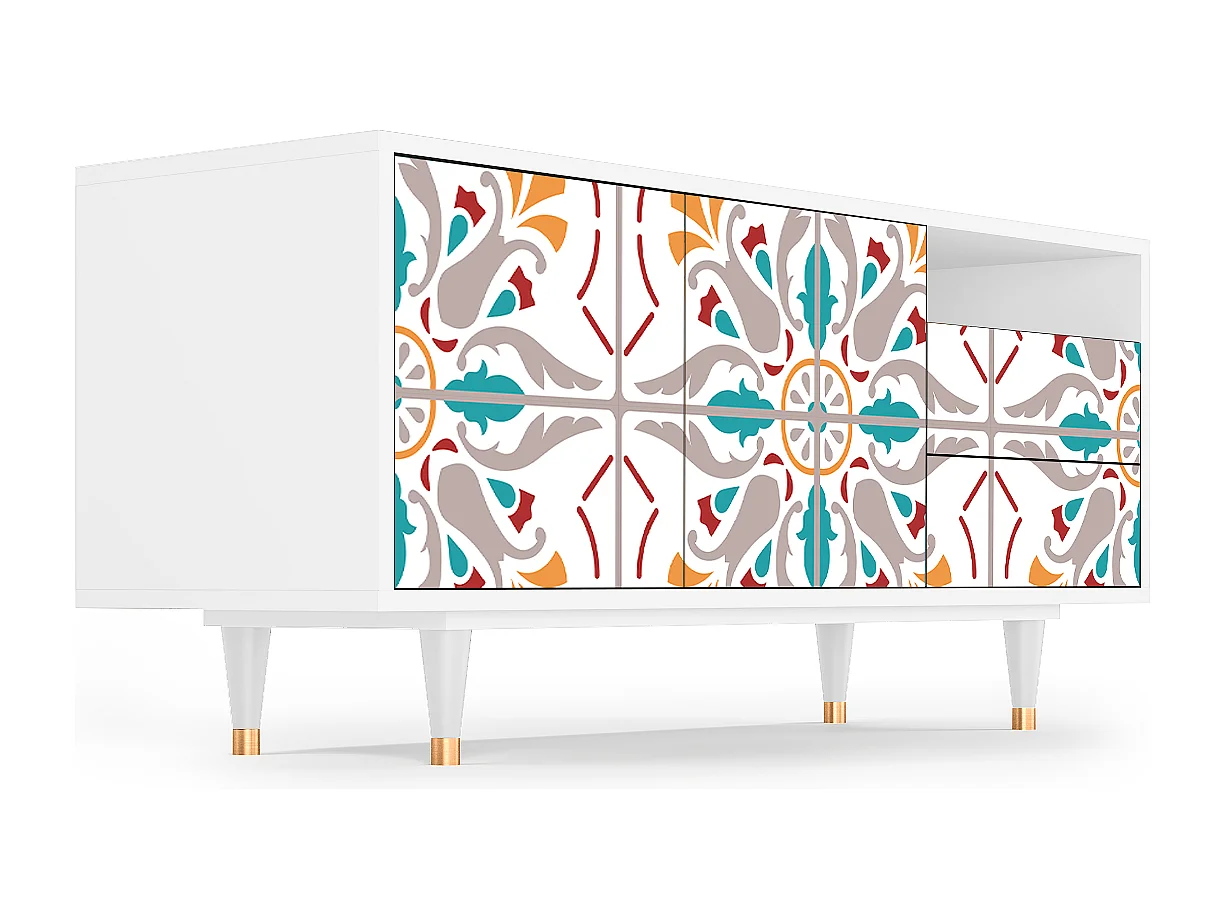 Meuble TV - 125х56х41 cm - T7 - Spring Ceramics, Blanc