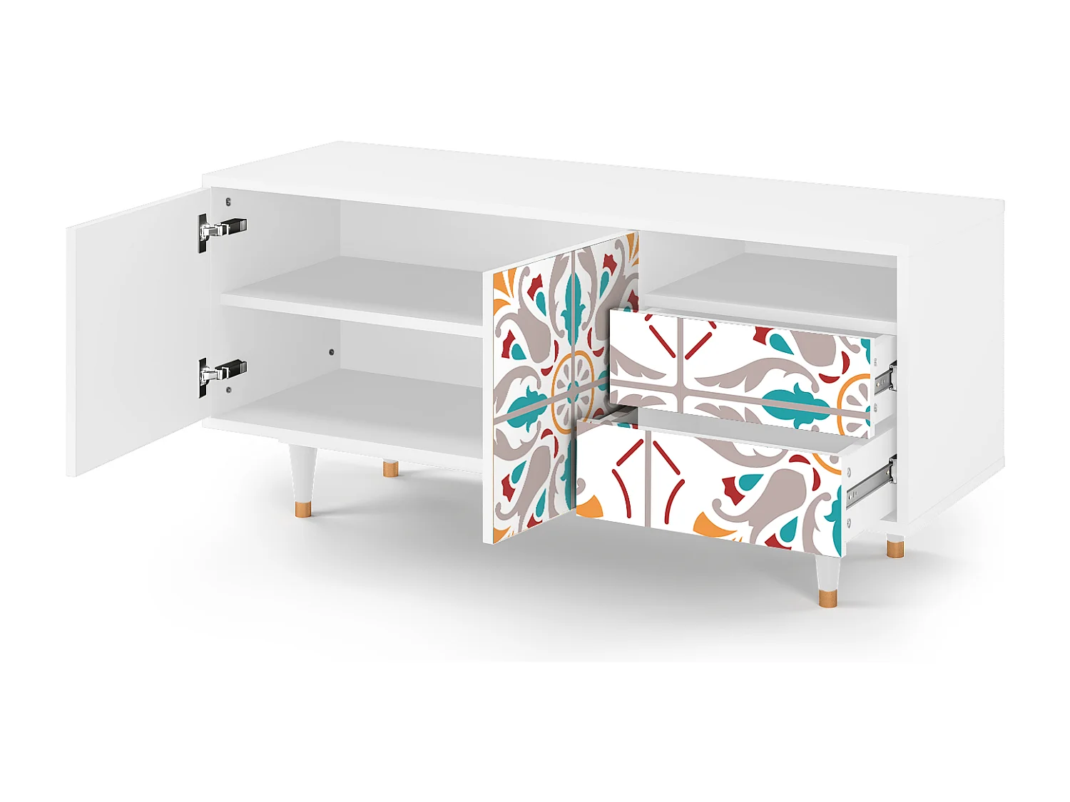 Meuble TV - 125х56х41 cm - T7 - Spring Ceramics, Blanc