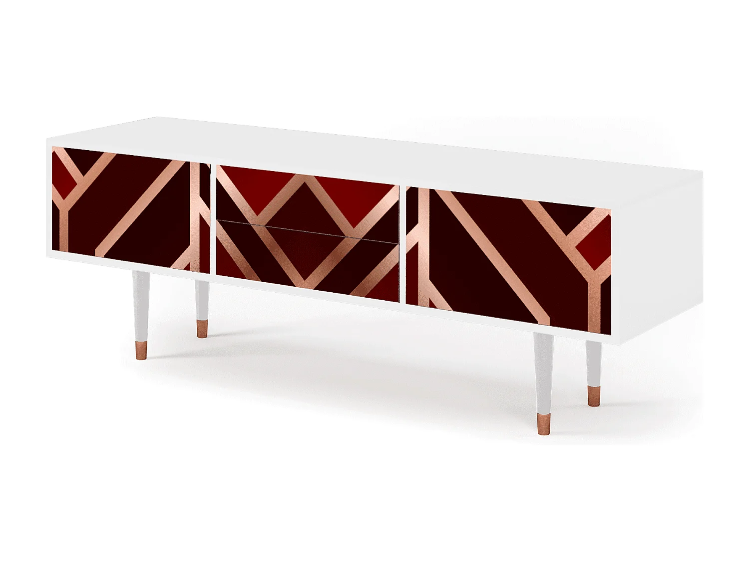 Meuble TV - 170х59х48 cm - T4 - Velvet 1920's, Blanc