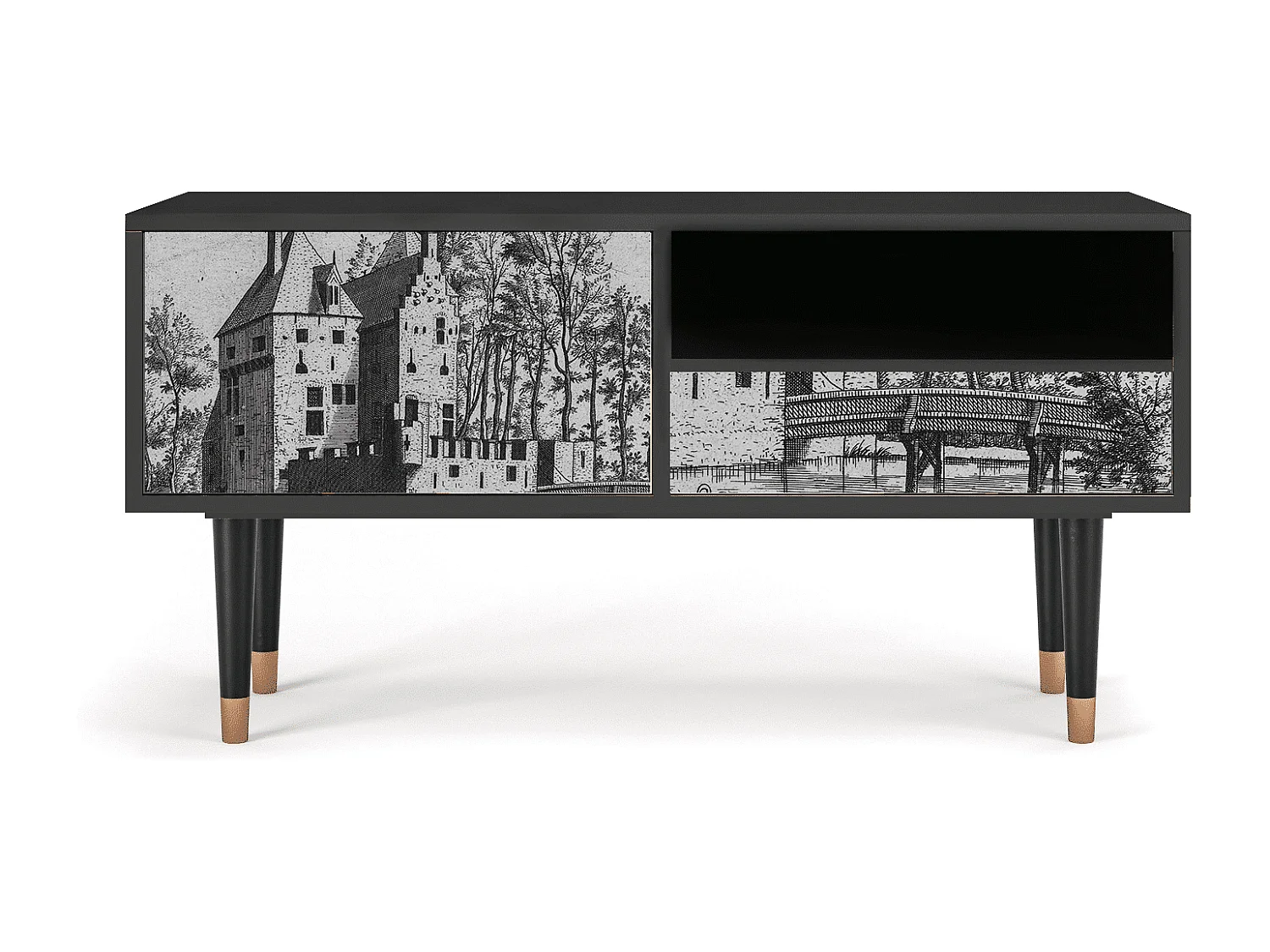 Meuble TV - 115х59х48 cm - T3 - Castle with Bridge, Anthracite