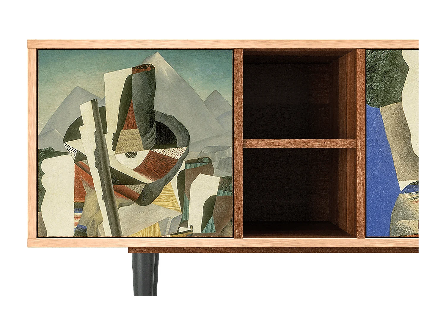 Meuble TV - 150х69х41 cm - T5 - The Cubist Paintings , Noyer