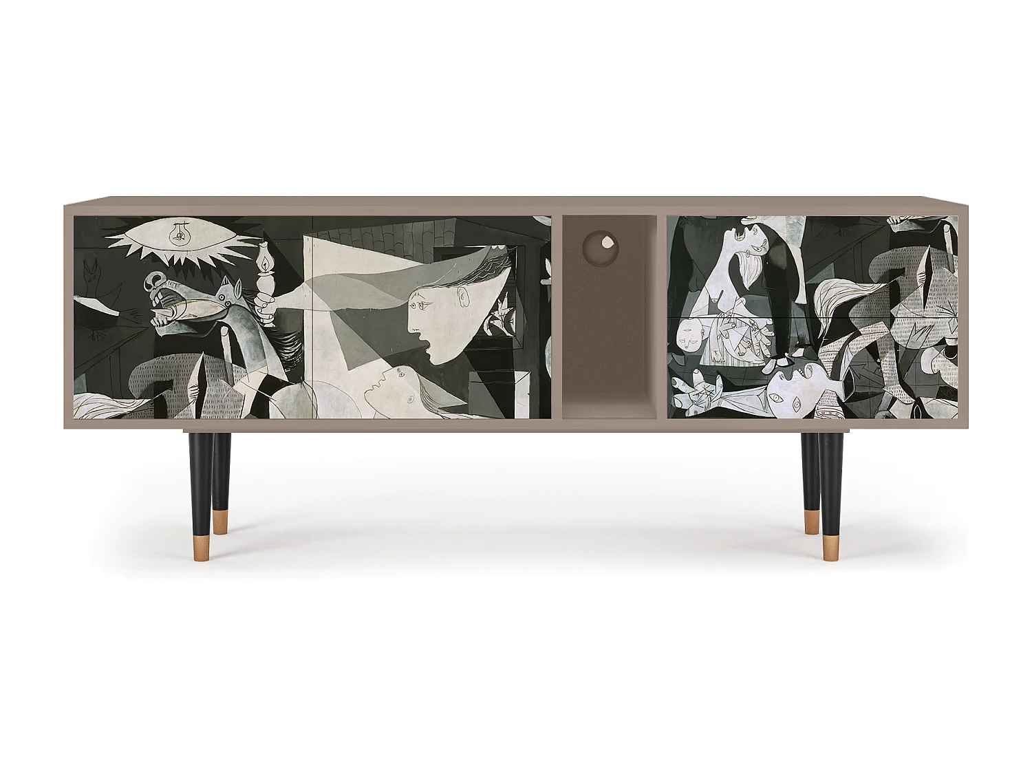 Szafka RTV - 170х69х48 cm - T1 - Guernica by Picasso, Latte