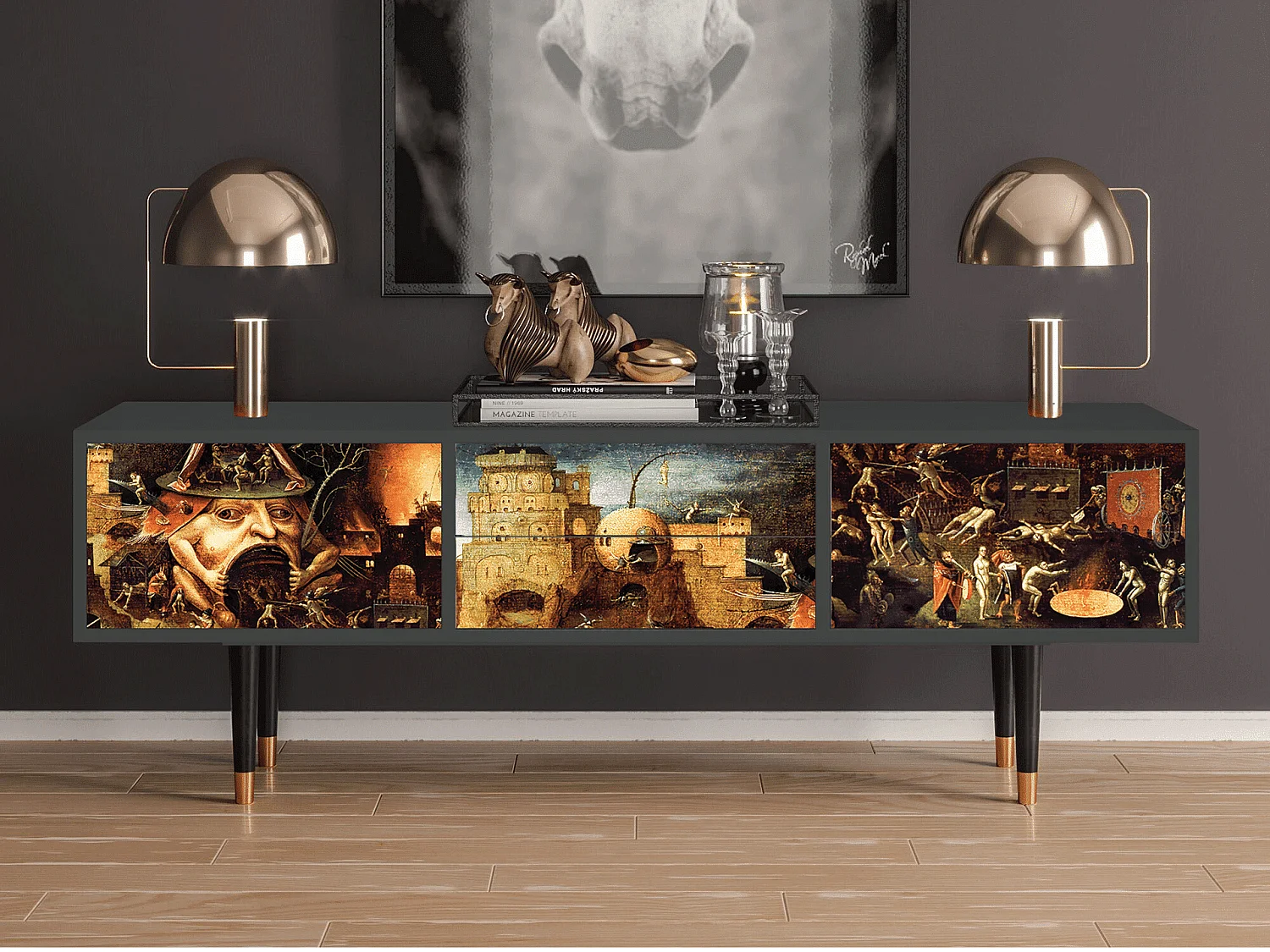 TV-meubel - 170х59х48 cm - T4 - Christ in Limbo, Antraciet