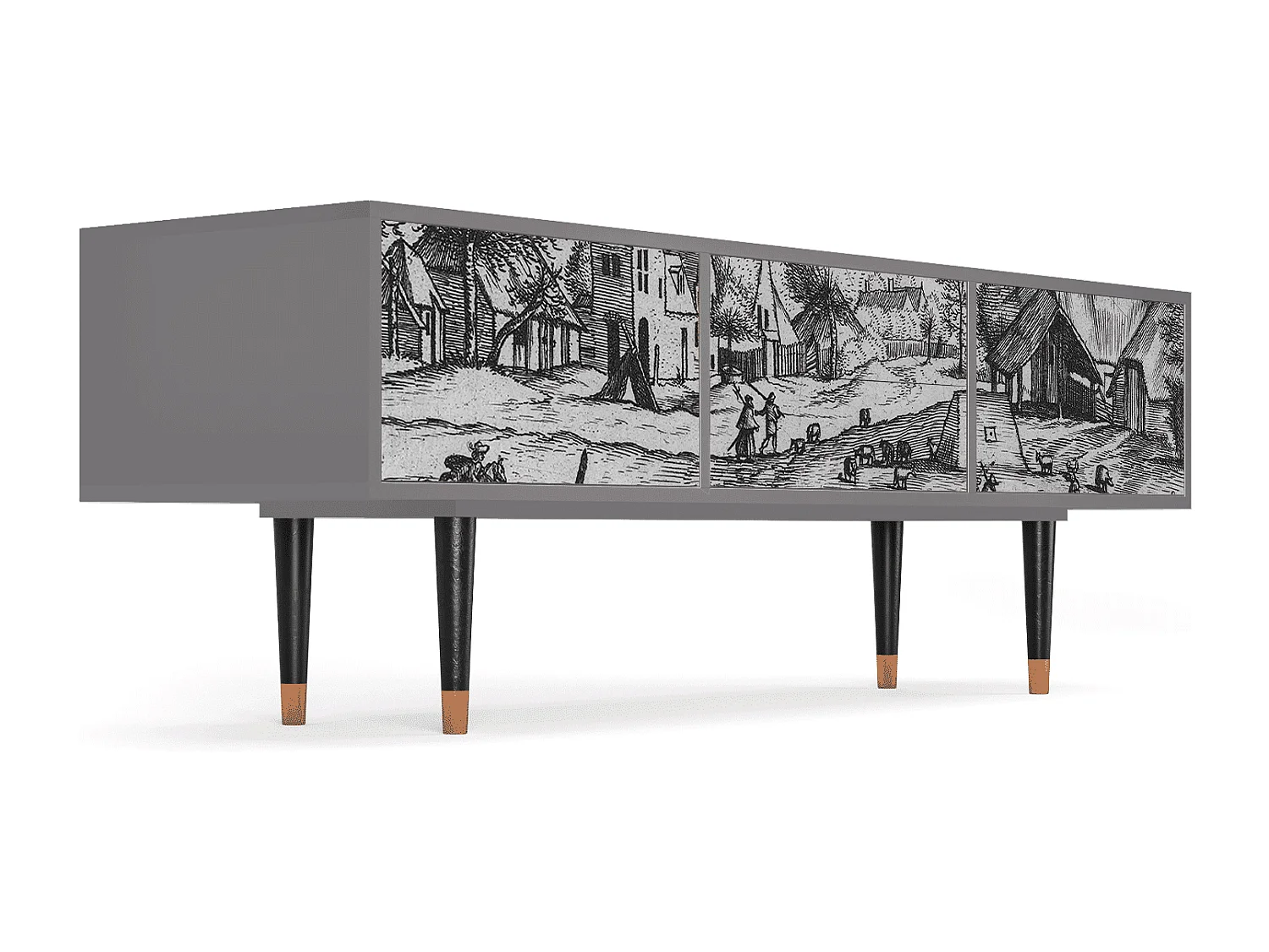 Mobile TV - 170х59х48 cm - T4 - Country Village, Grigio