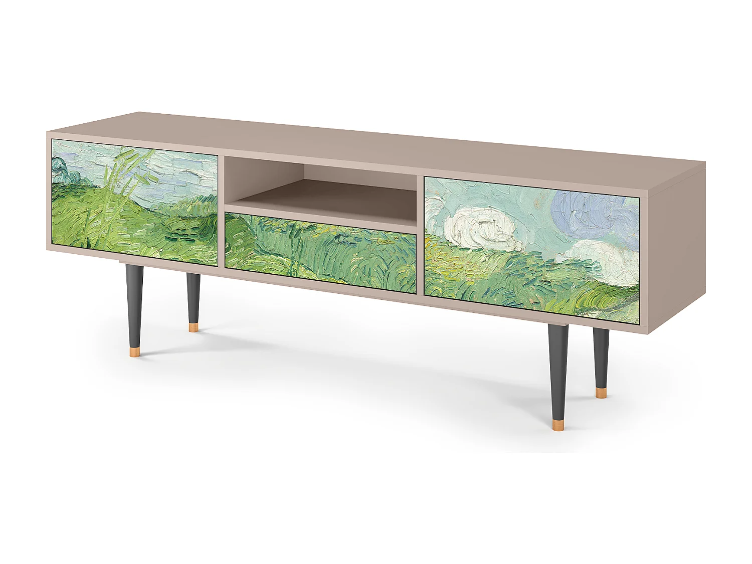 Meuble TV - 170х59х41 cm - T6 - Green Wheat Fields, Latte