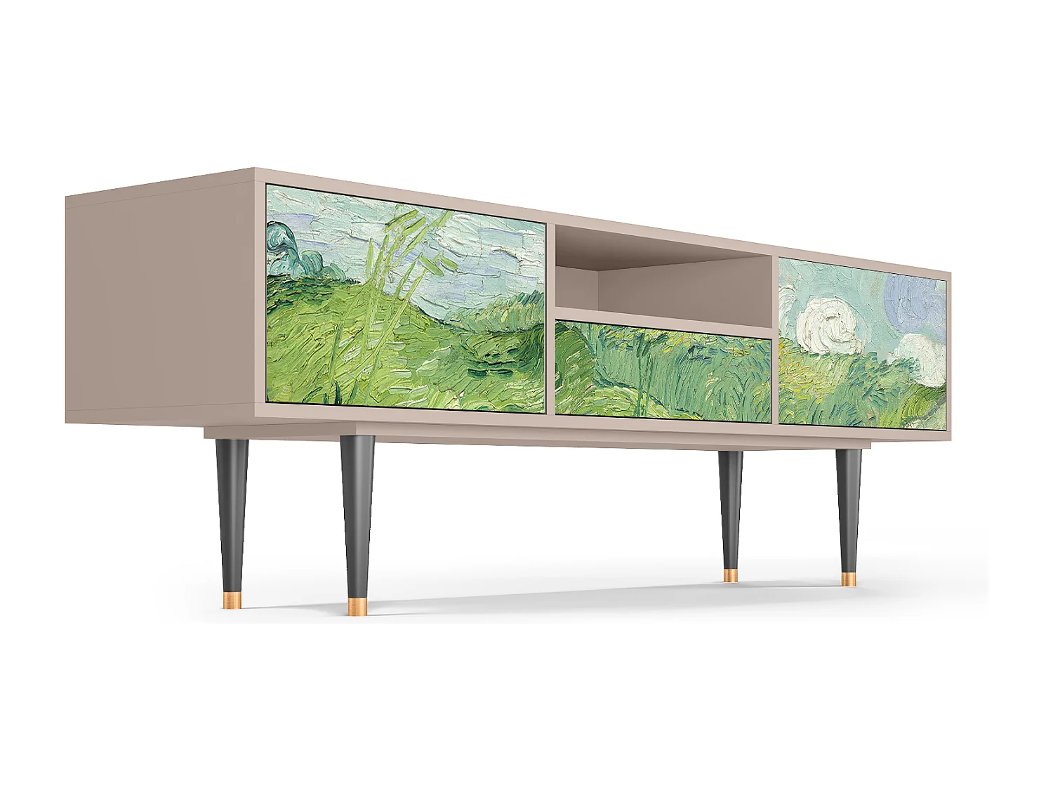 Meuble TV - 170х59х41 cm - T6 - Green Wheat Fields, Latte