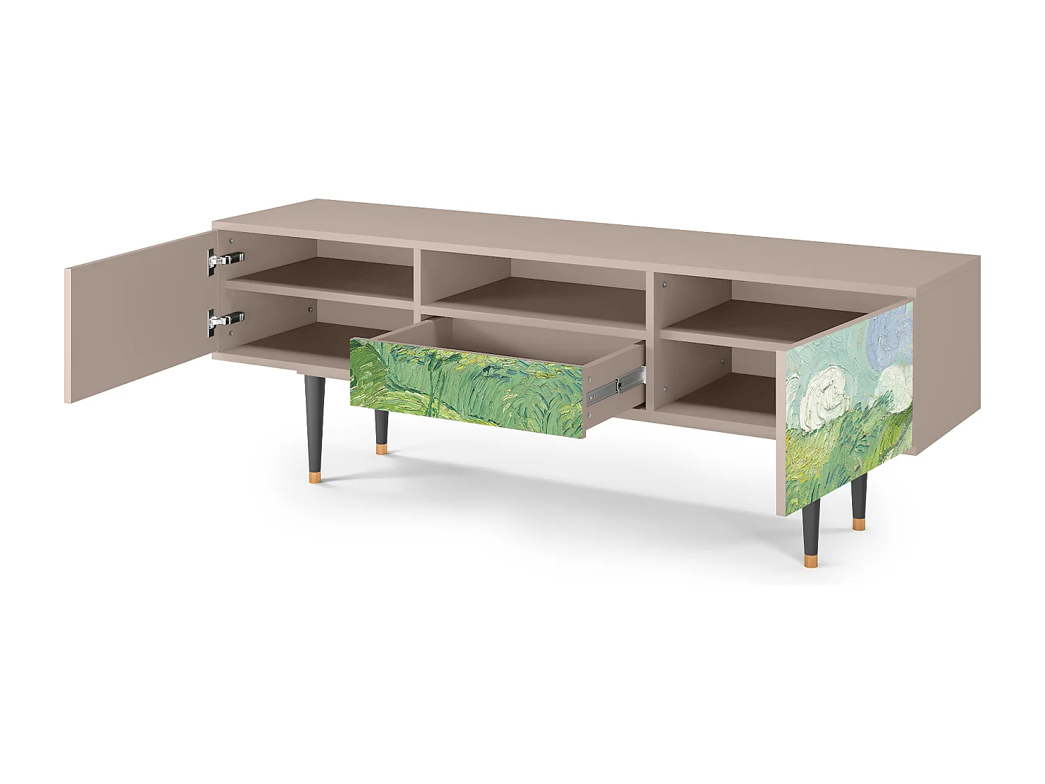 Meuble TV - 170х59х41 cm - T6 - Green Wheat Fields, Latte