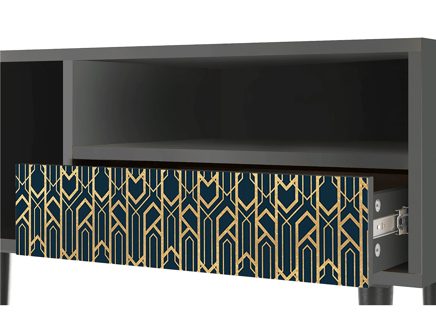 Meuble TV - 115х59х48 cm - T3 - Golden Empire, Anthracite