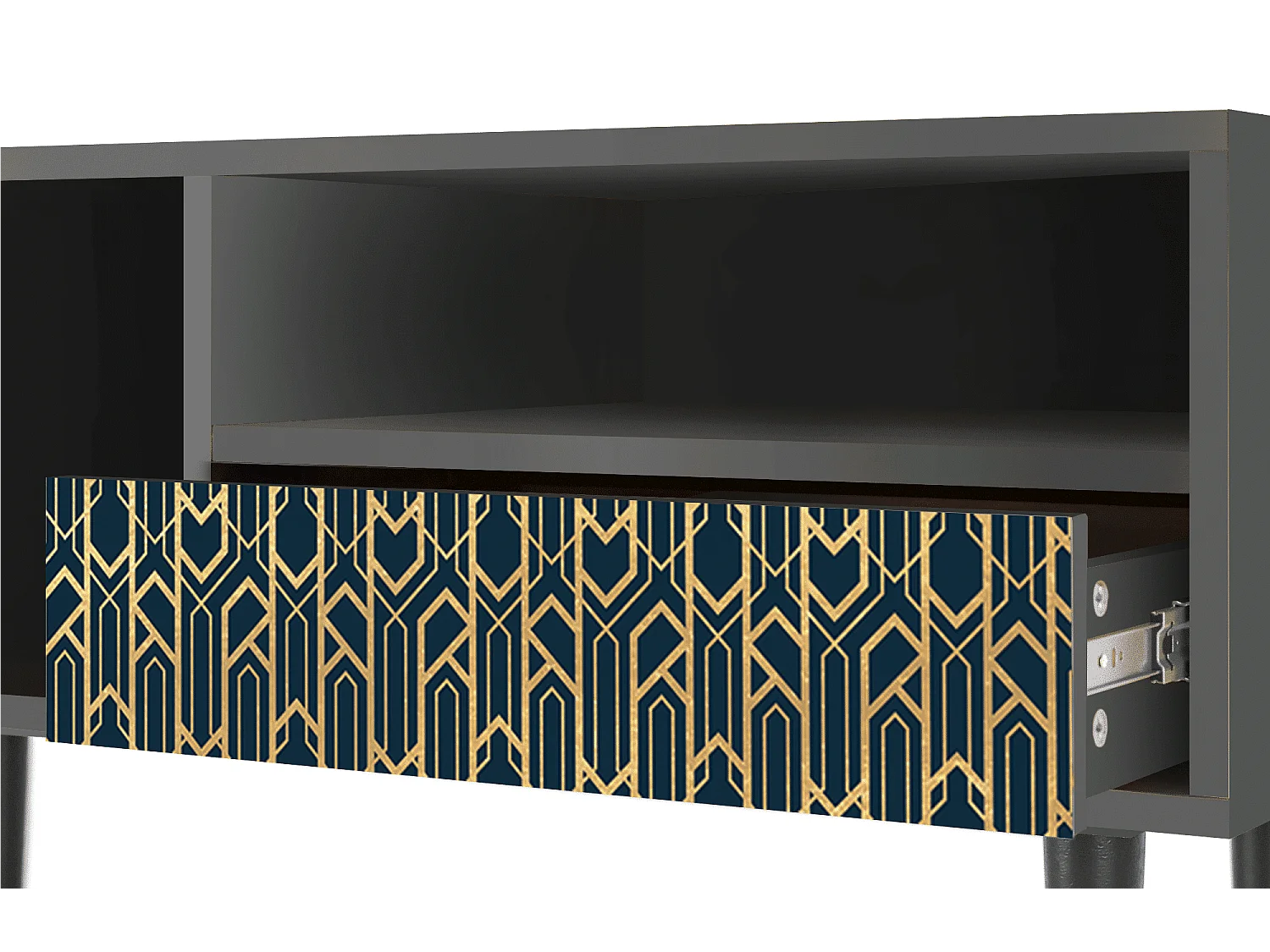 TV-Möbel - 115х59х48 cm - T3 - Golden Empire, Anthrazit