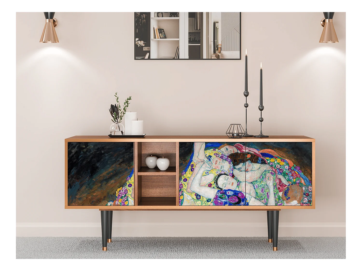Meuble TV - 150х69х41 cm - T5 - The Maiden by Klimt, Noyer