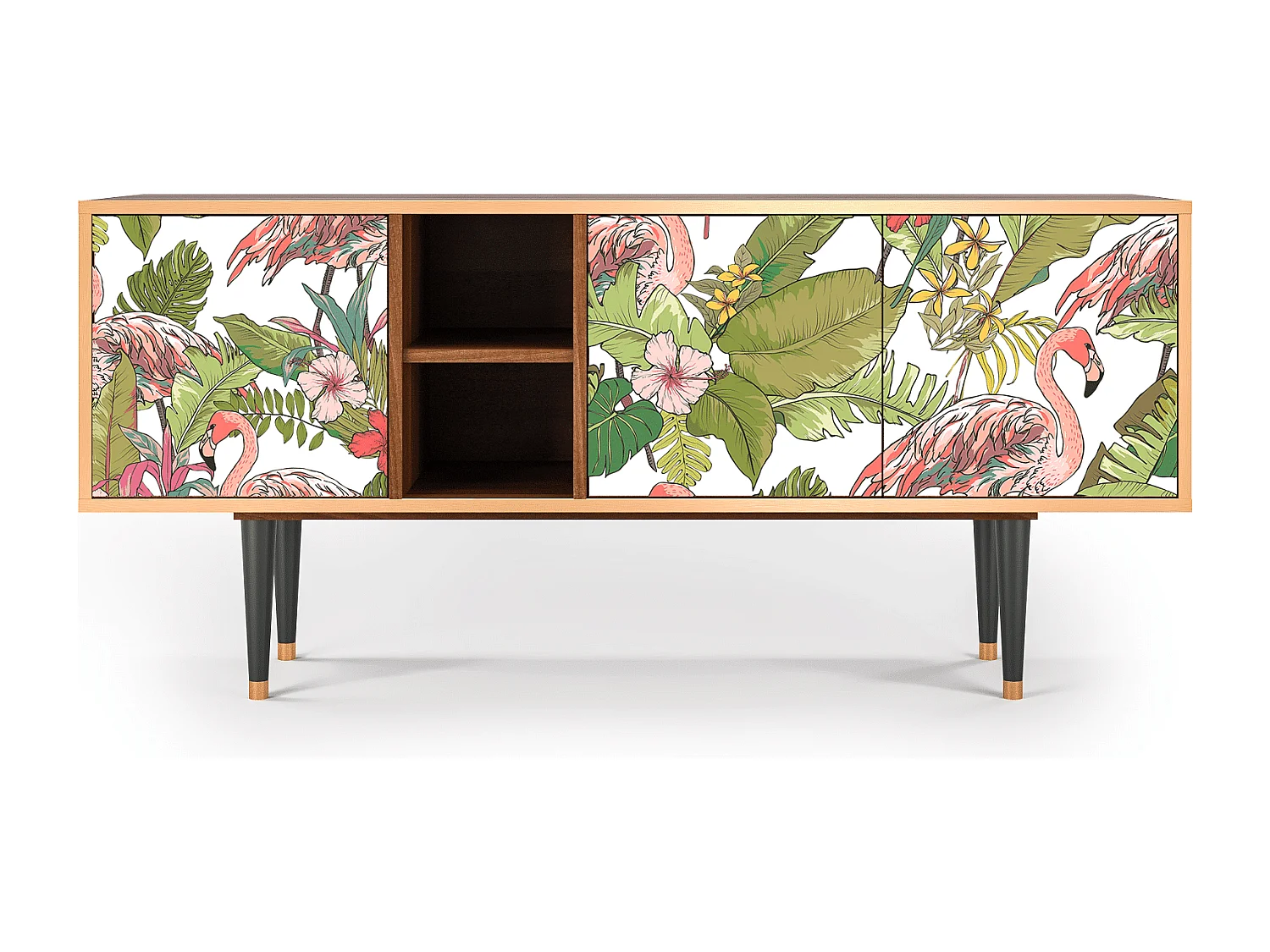 Meuble TV - 150х69х41 cm - T5 - Sweet Flamingo, Noyer