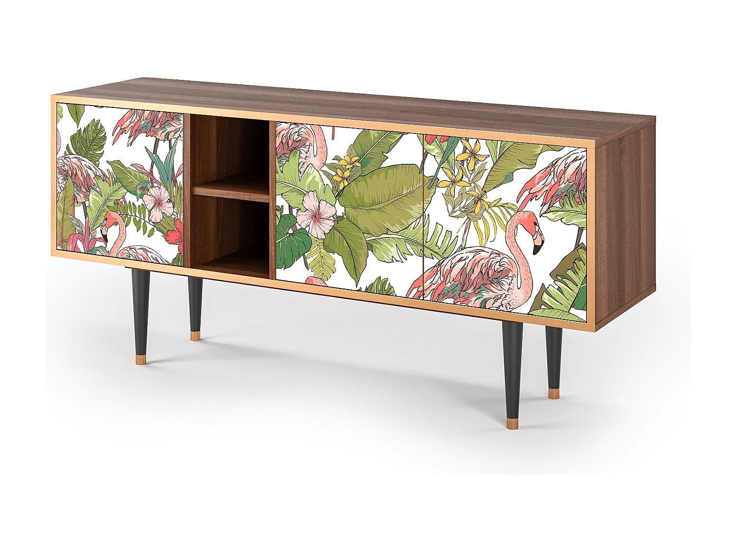 Meuble TV - 150х69х41 cm - T5 - Sweet Flamingo, Noyer