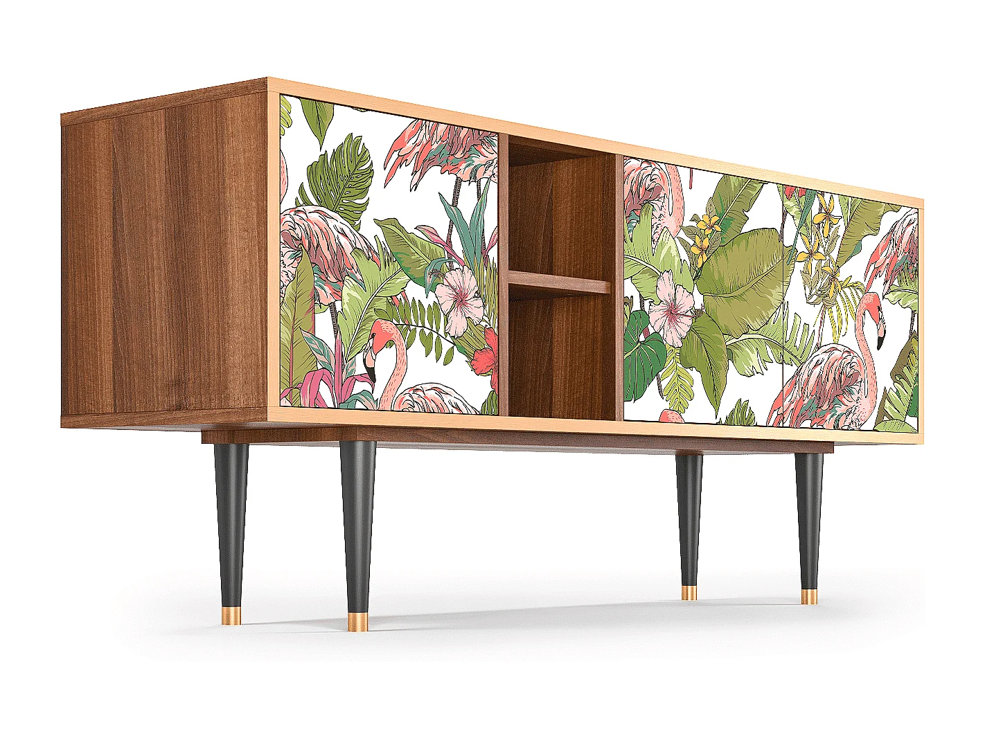 Meuble TV - 150х69х41 cm - T5 - Sweet Flamingo, Noyer