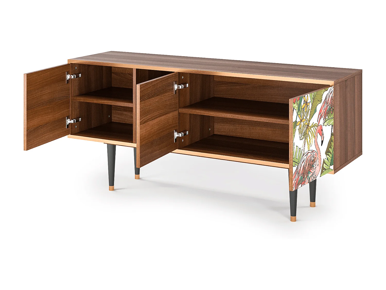 Meuble TV - 150х69х41 cm - T5 - Sweet Flamingo, Noyer