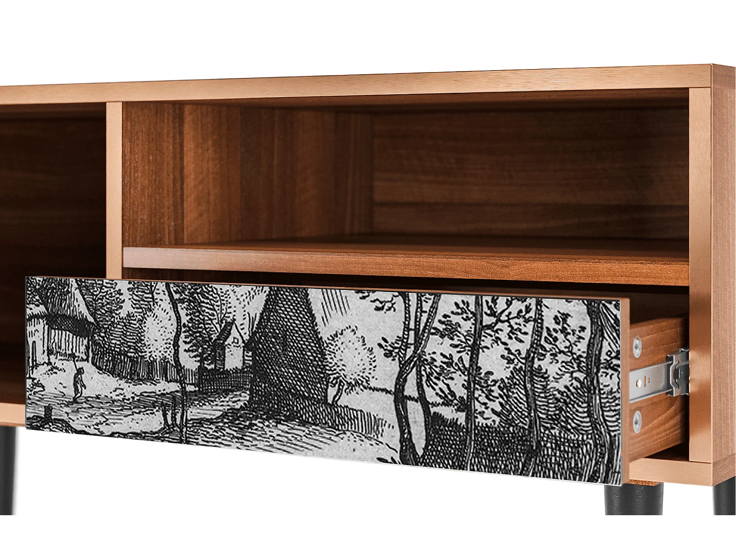 Meuble TV - 115х59х48 cm - T3 - Village Road, Noyer