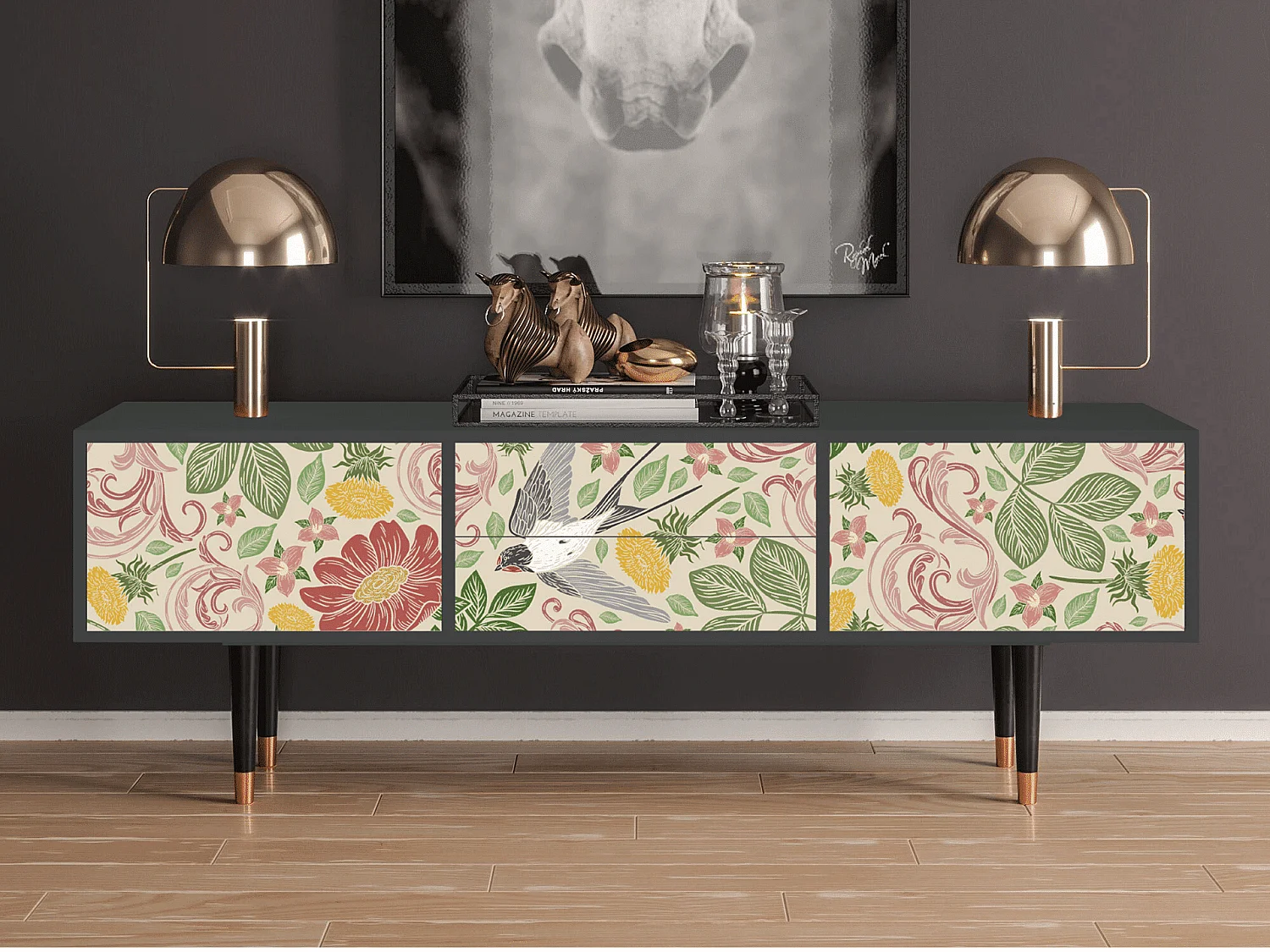 Meuble TV - 170х59х48 cm - T4 - Spring Swallow, Anthracite