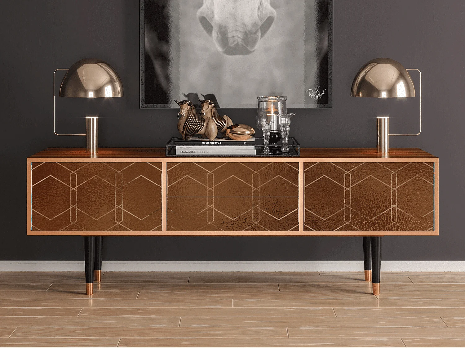 Meuble TV - 170х59х48 cm - T4 - Chocolate Bar, Noyer