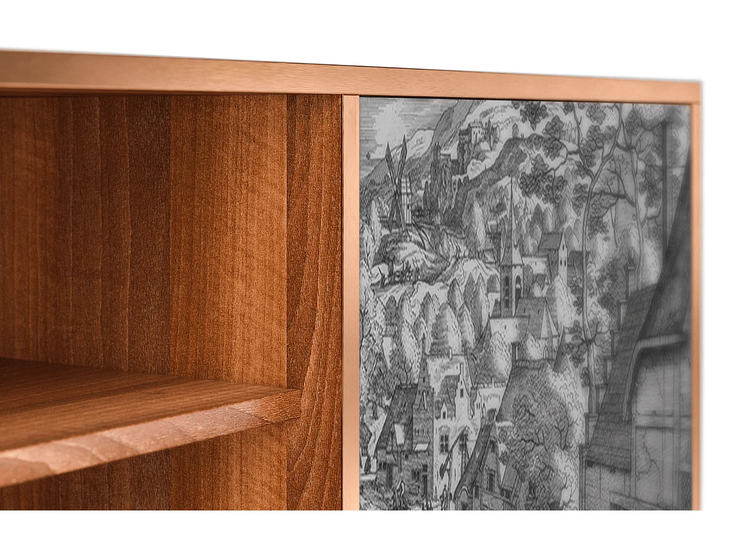 Mobile TV - 170х69х48 cm - T2 - Bird Dropping, Noce