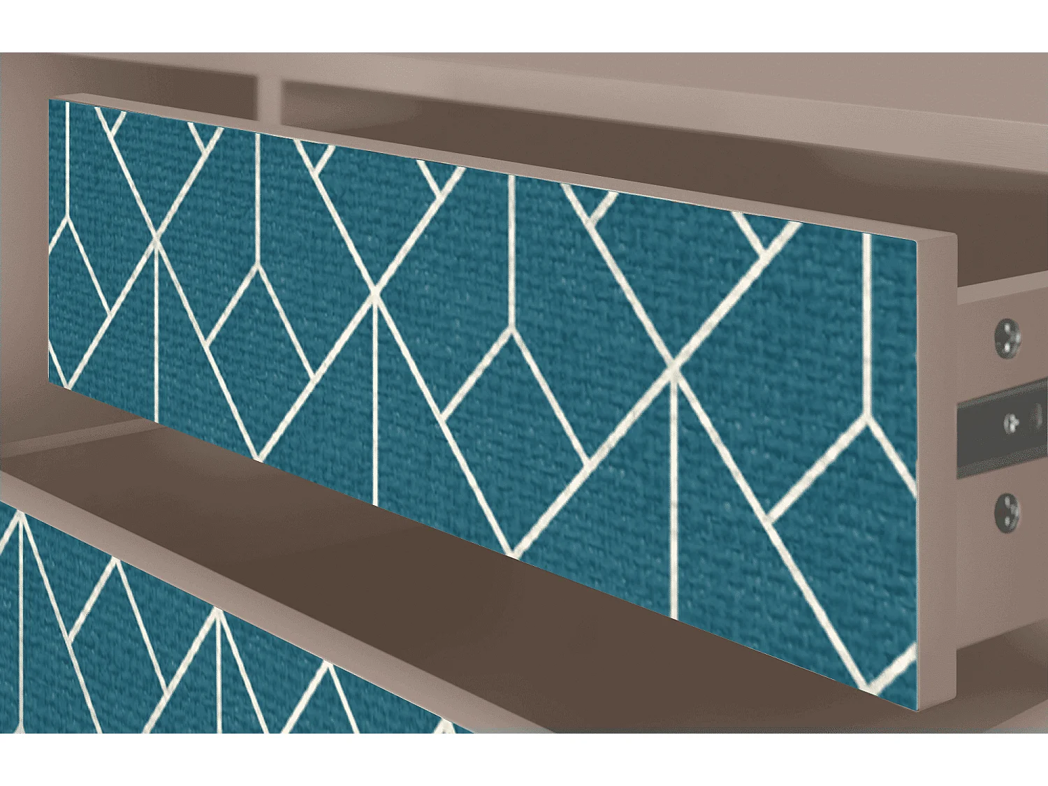 Meuble TV - 170х59х48 cm - T4 - Turquoise Geometry, Latte