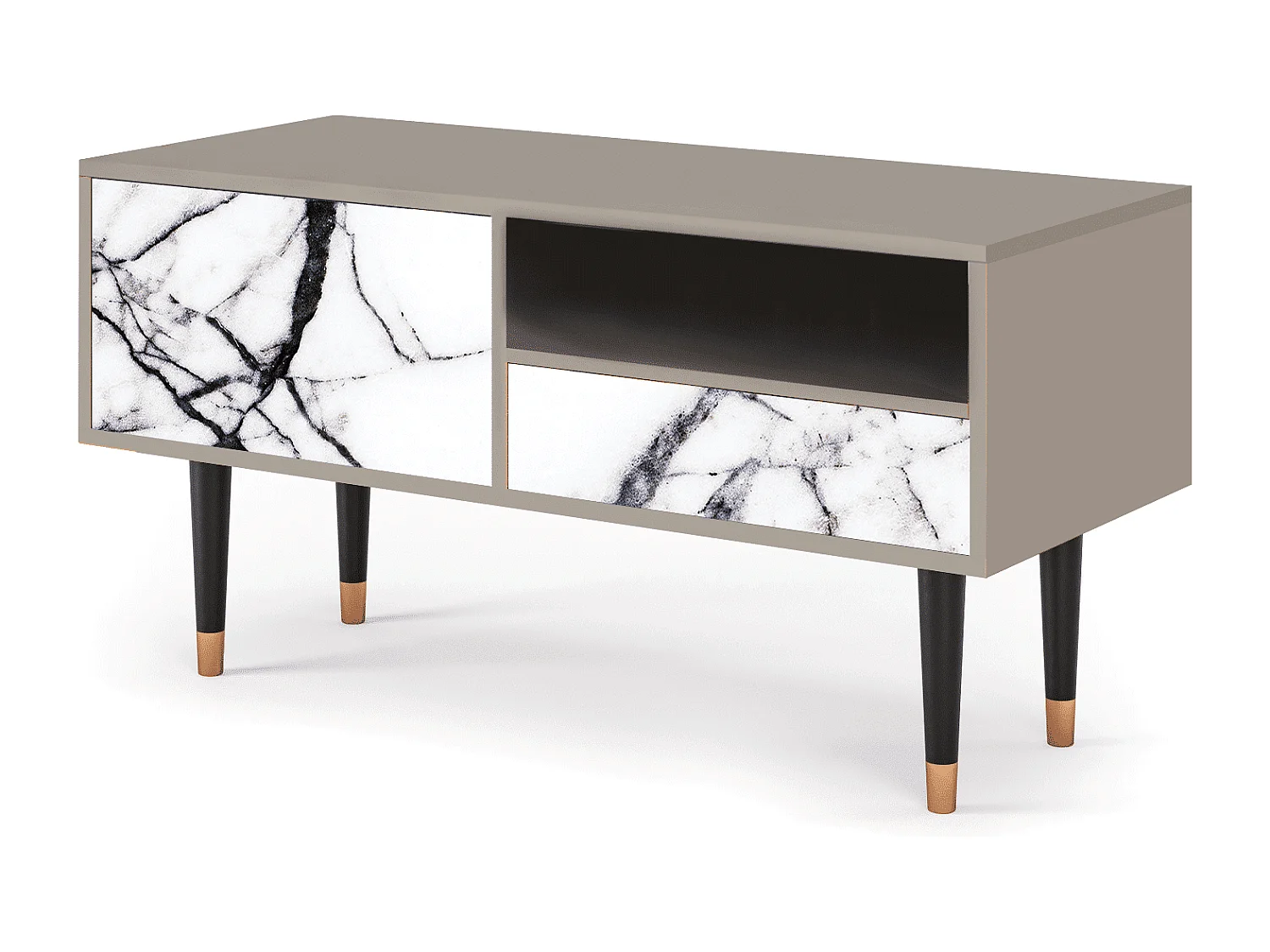 Szafka RTV - 115х59х48 cm - T3 - Raven Marble, Piaskowy