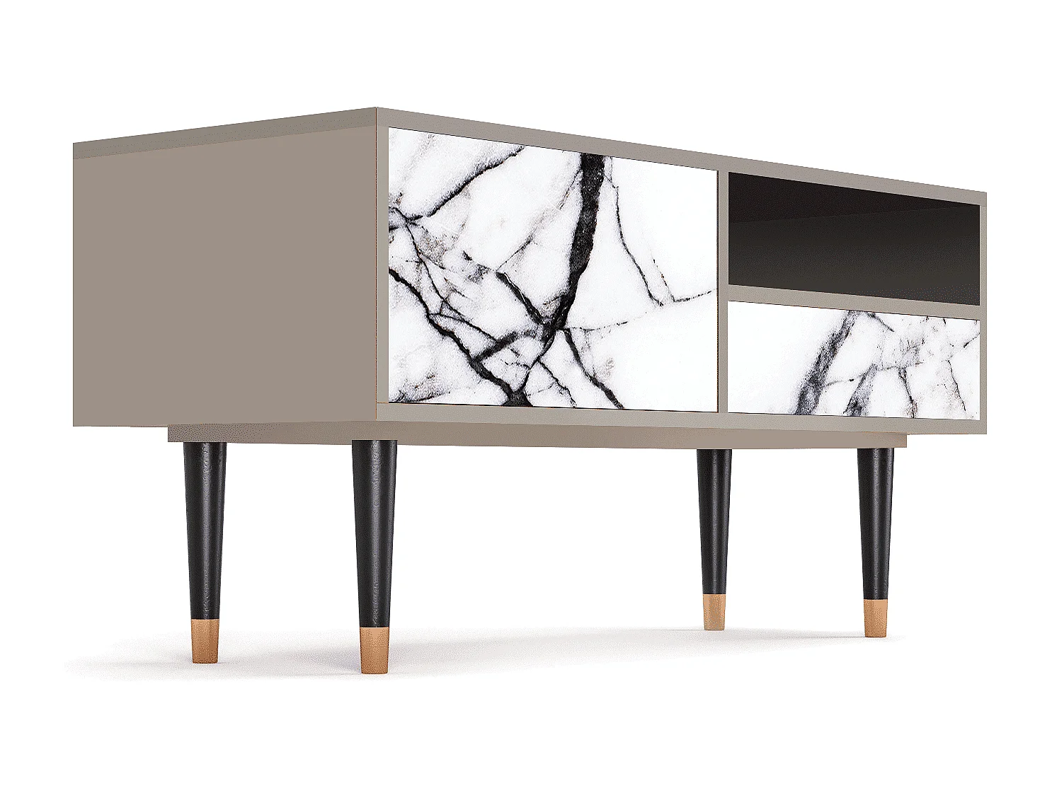 Szafka RTV - 115х59х48 cm - T3 - Raven Marble, Piaskowy