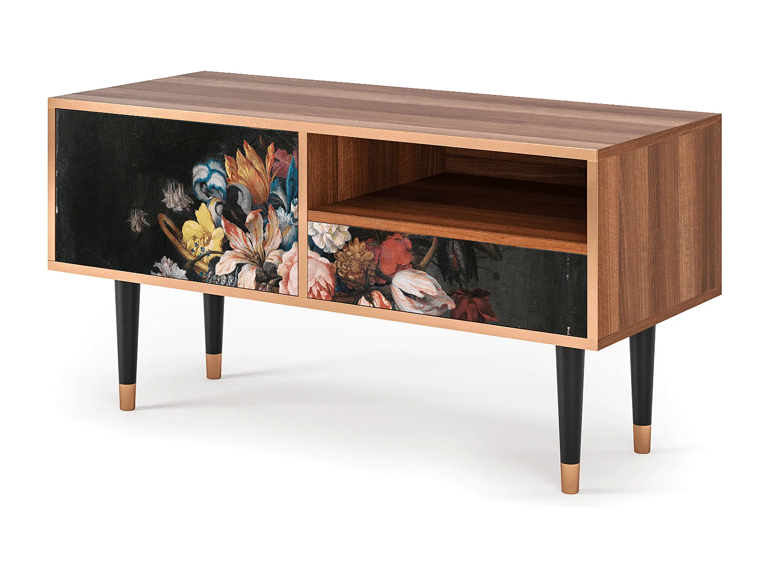 Mobile TV - 115х59х48 cm - T3 - Still Life with Flowers, Noce