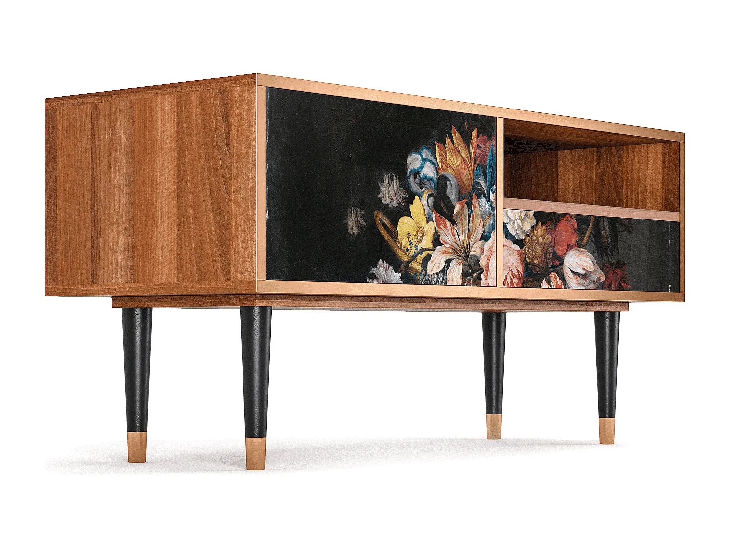 Mobile TV - 115х59х48 cm - T3 - Still Life with Flowers, Noce