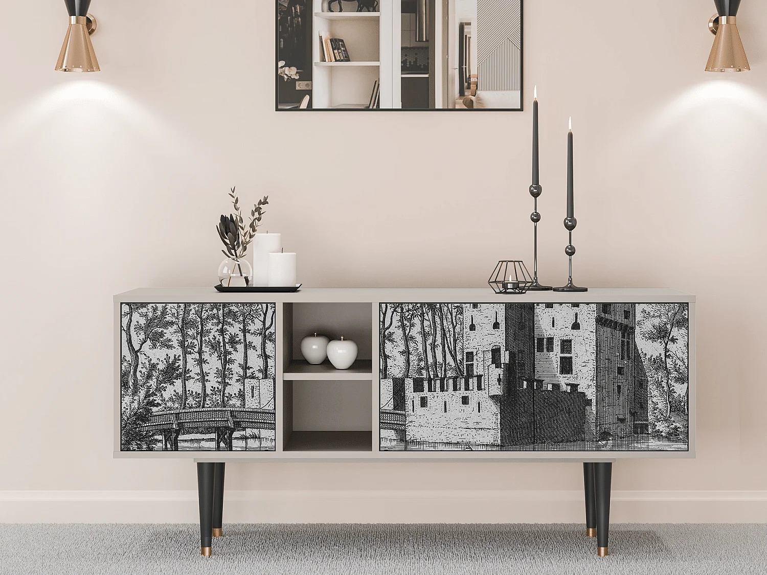 Meuble TV - 150х69х41 cm - T5 - Castle by Breugel, Sable