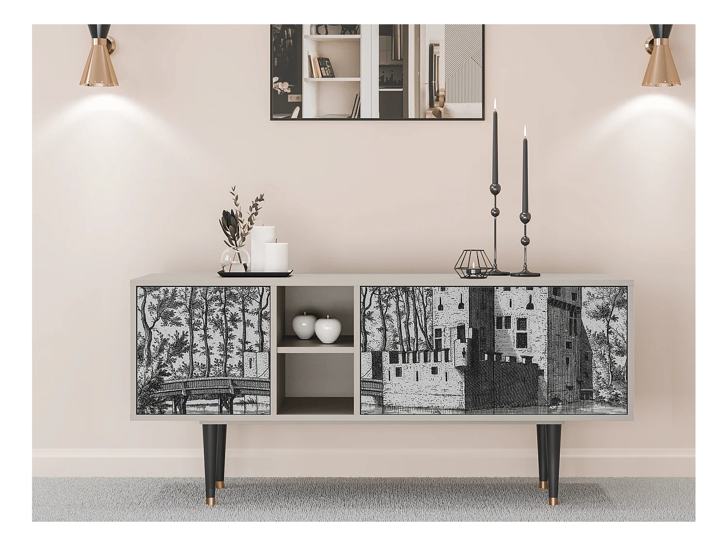 Meuble TV - 150х69х41 cm - T5 - Castle by Breugel, Sable