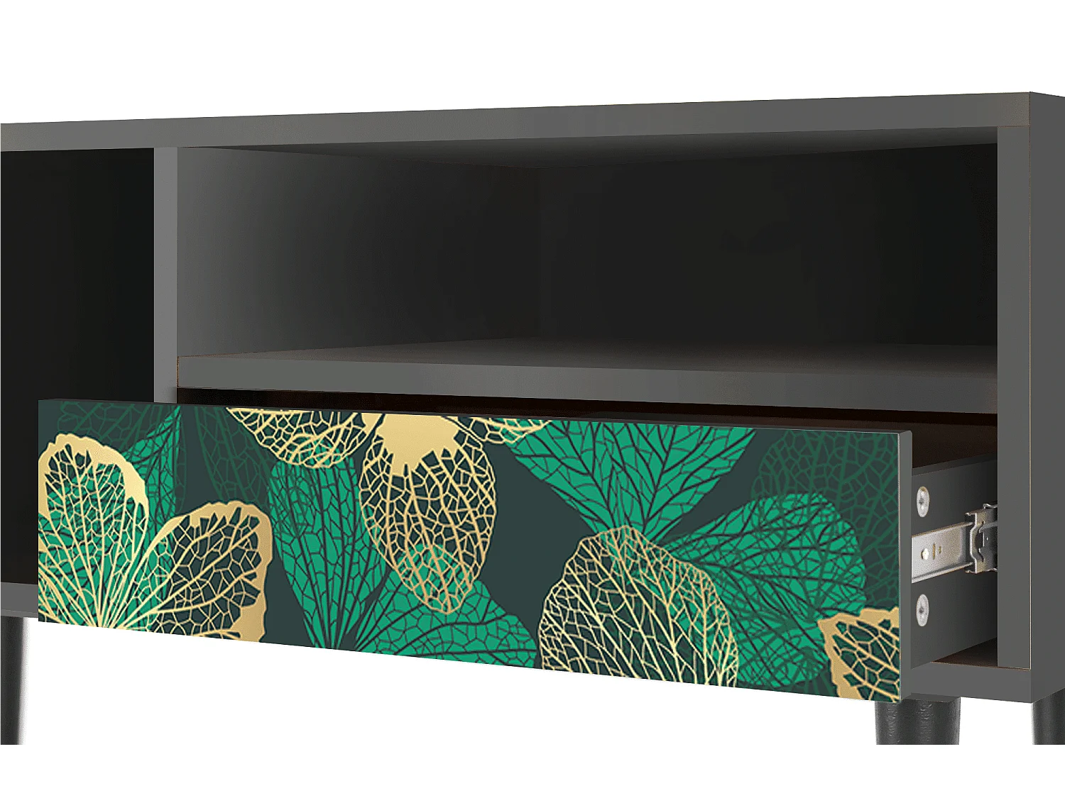 Meuble TV - 115х59х48 cm - T3 - Green Flower, Anthracite