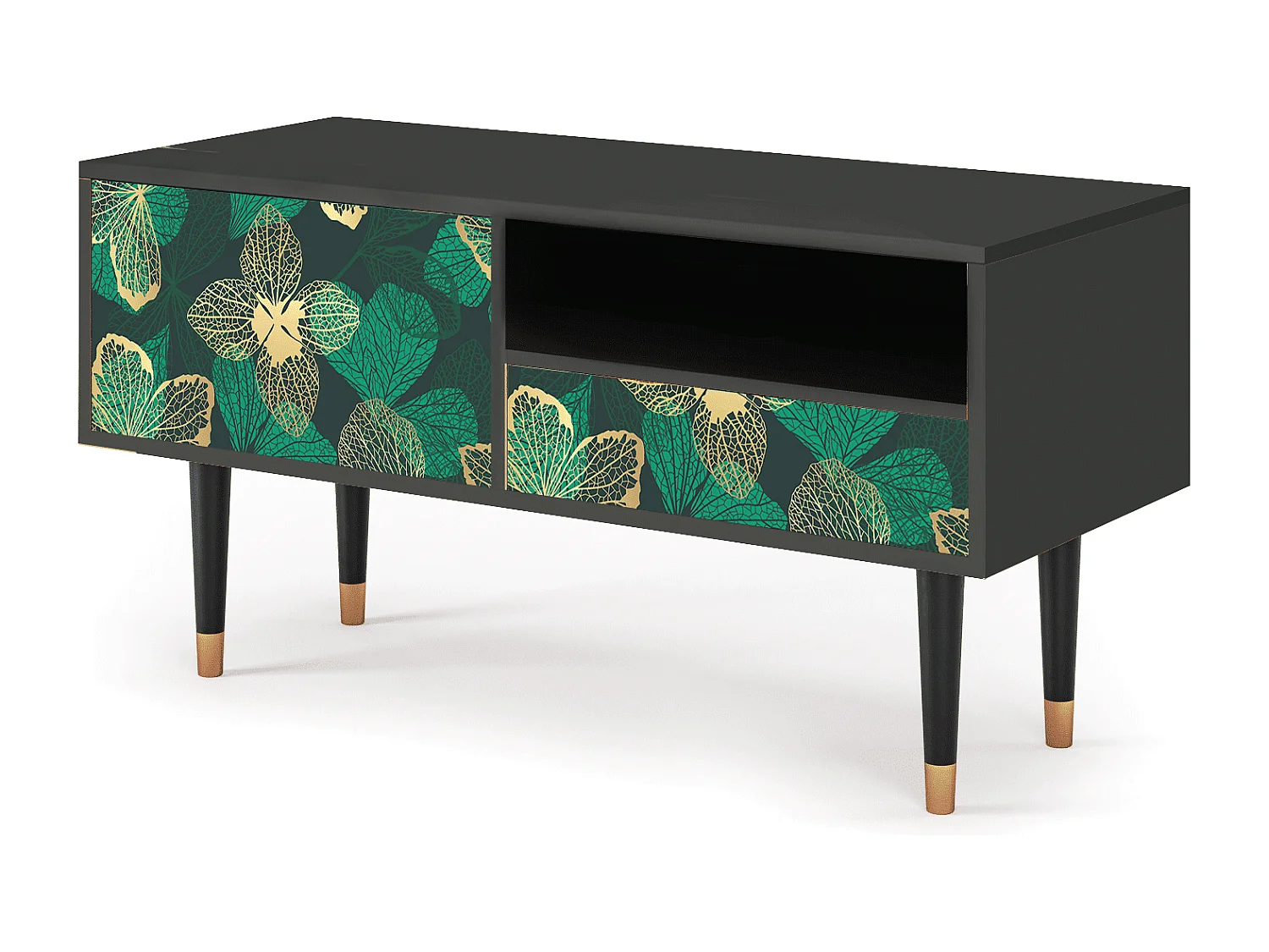 Mobile TV - 115х59х48 cm - T3 - Green Flower, Antracite