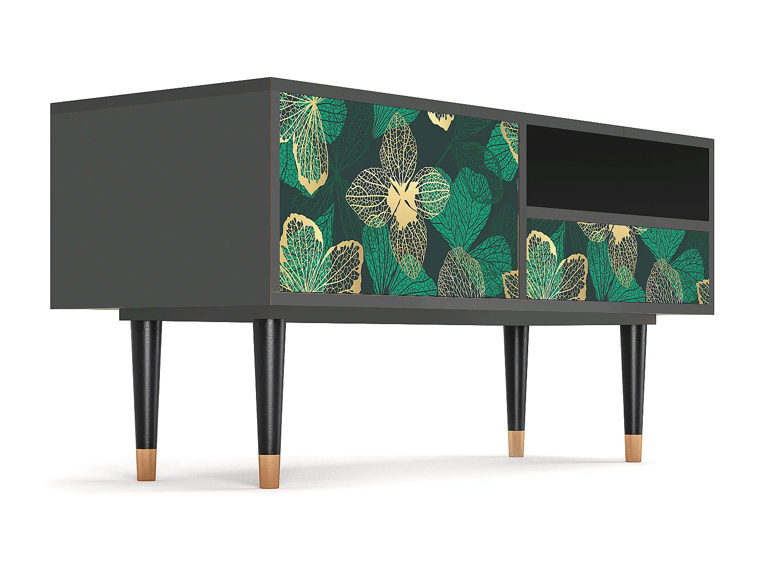 Mobile TV - 115х59х48 cm - T3 - Green Flower, Antracite