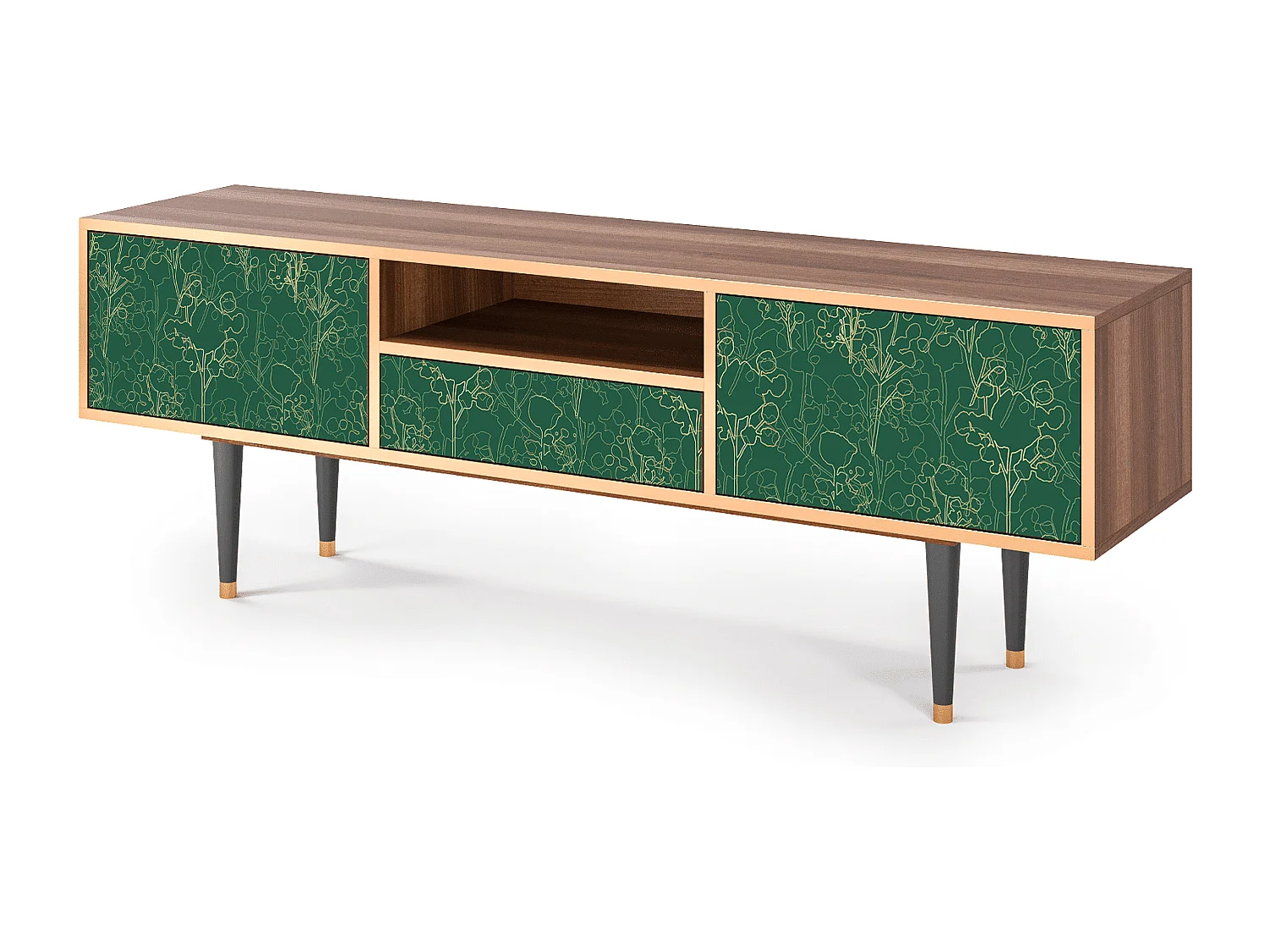 Meuble TV - 170х59х41 cm - T6 - Emerald Forest, Noyer
