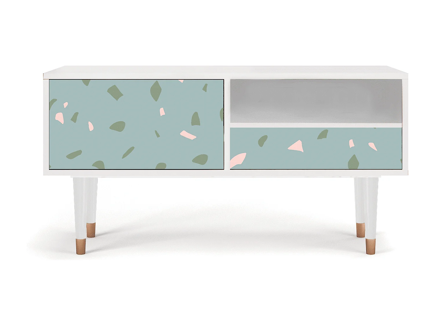 Mobile TV - 115х59х48 cm - T3 - Blue Drops, Bianco