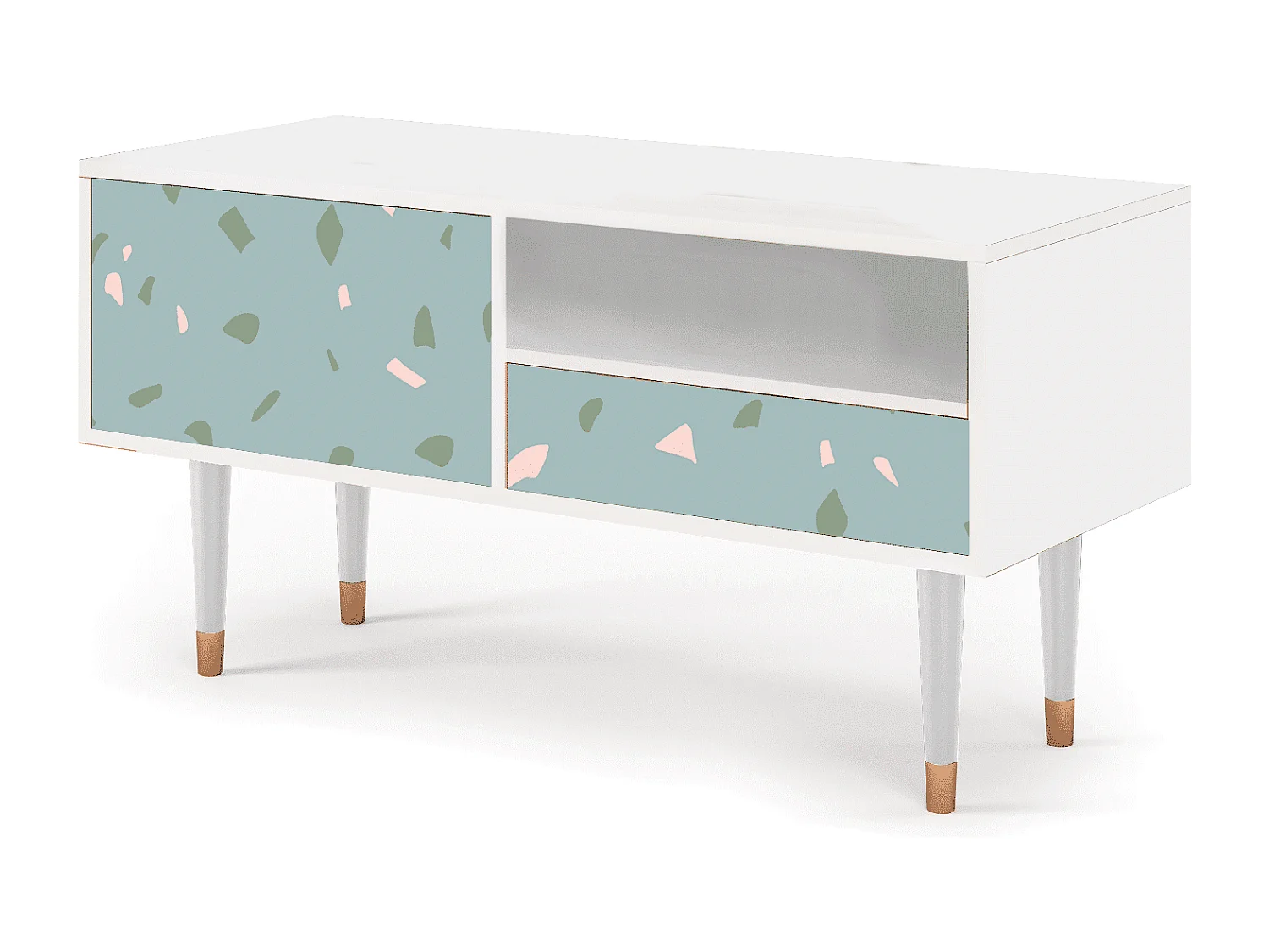 Mobile TV - 115х59х48 cm - T3 - Blue Drops, Bianco