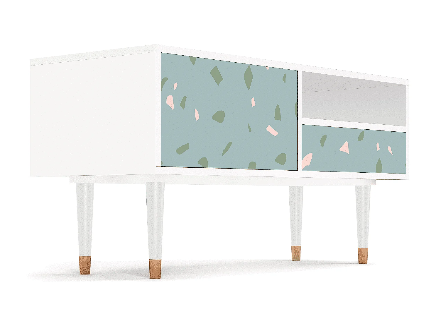 Mobile TV - 115х59х48 cm - T3 - Blue Drops, Bianco