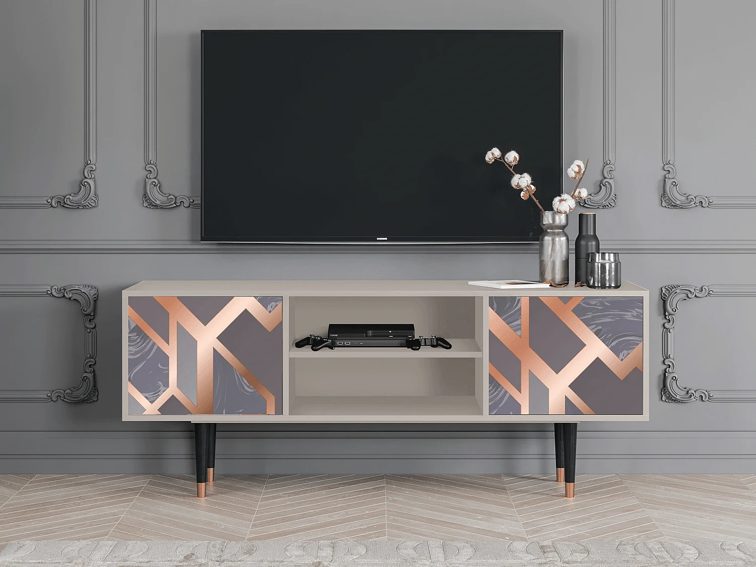 Meuble TV - 170х69х48 cm - T2 - Taupe Anatomy, Sable