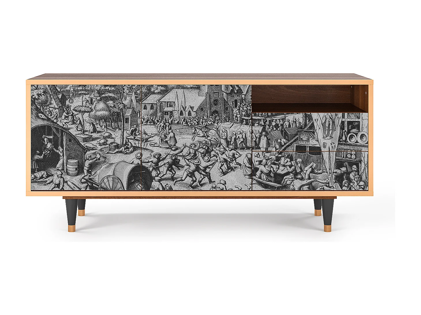 Meuble TV - 125х56х41 cm - T7 - The Festival of Saint, Noyer