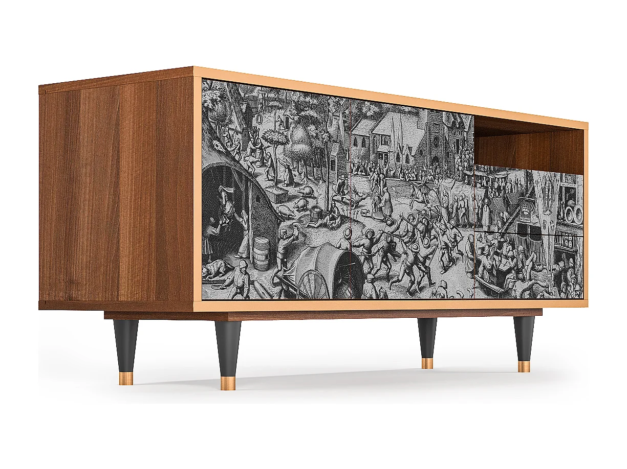 Meuble TV - 125х56х41 cm - T7 - The Festival of Saint, Noyer