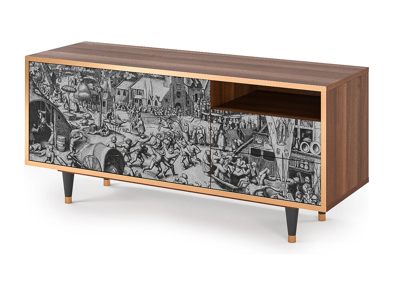 TV-Möbel - 125х56х41 cm - T7 - The Festival of Saint, Walnuss