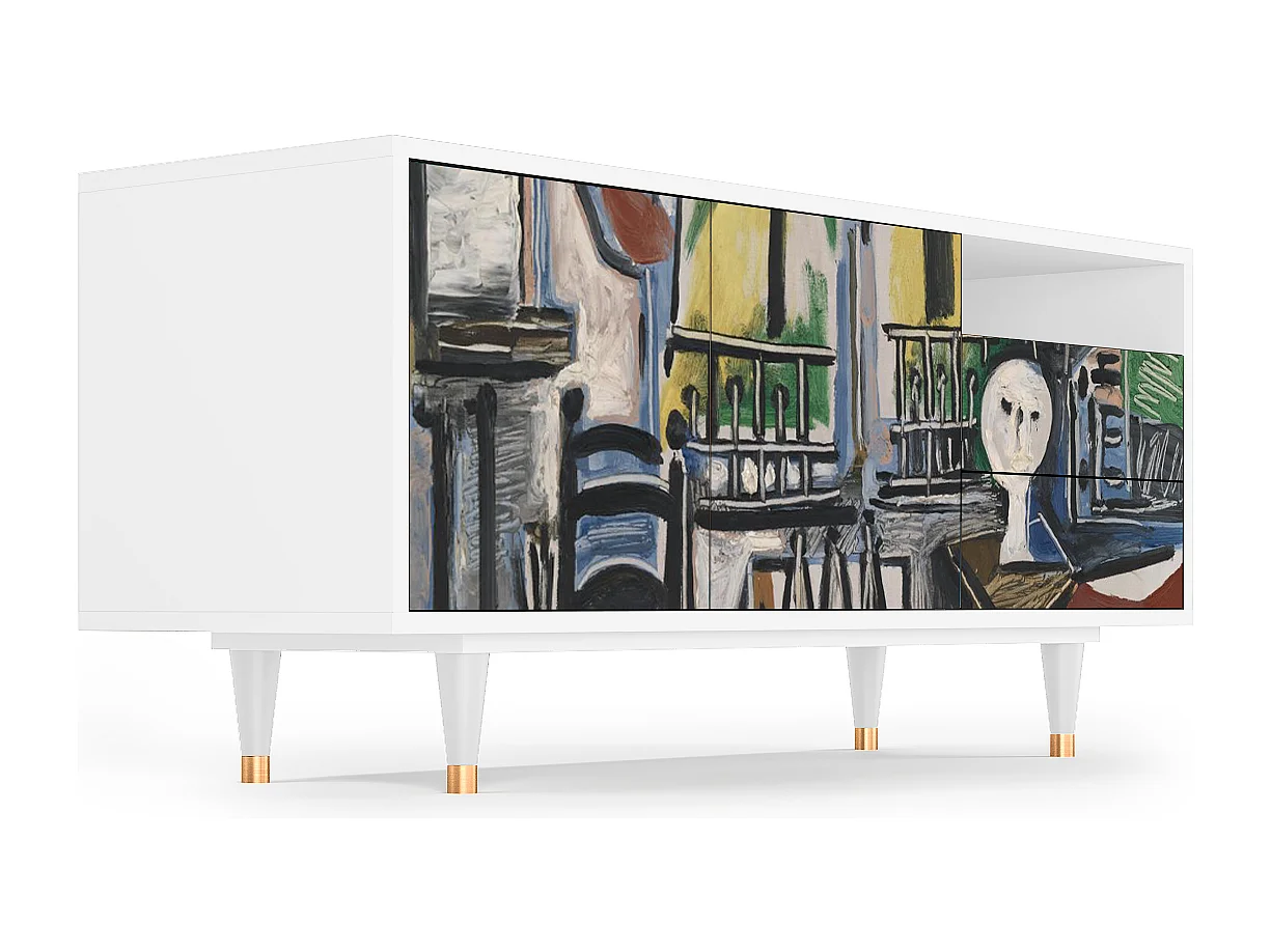 Meuble TV - 125х56х41 cm - T7 - The Studio , Blanc