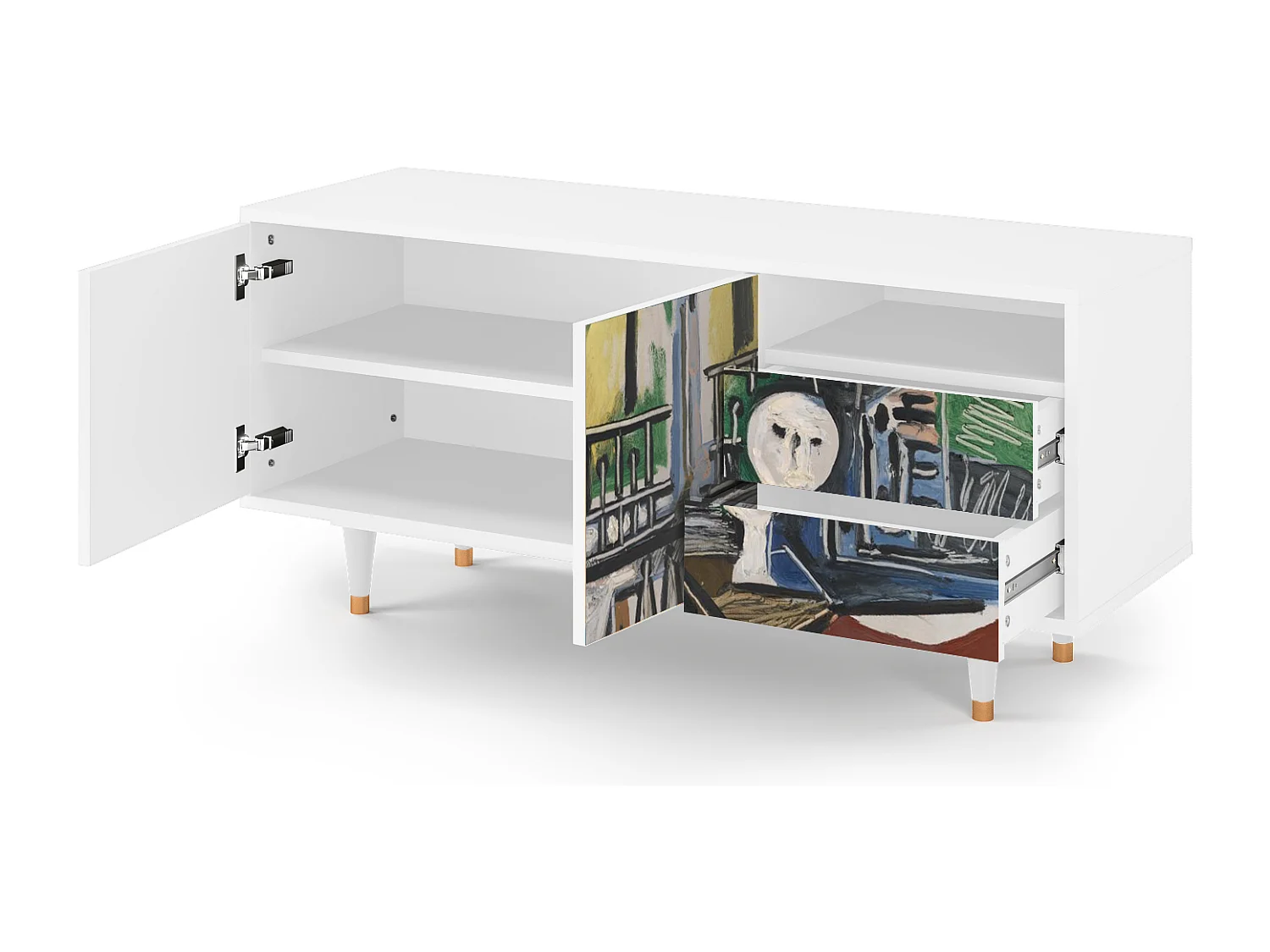 Meuble TV - 125х56х41 cm - T7 - The Studio , Blanc