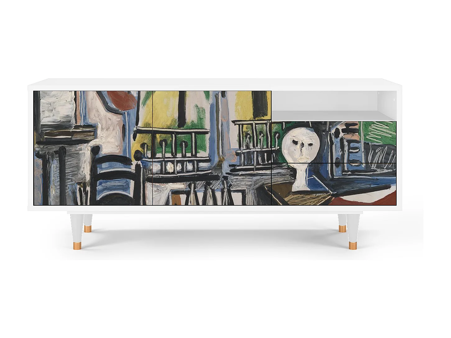 Meuble TV - 125х56х41 cm - T7 - The Studio , Blanc