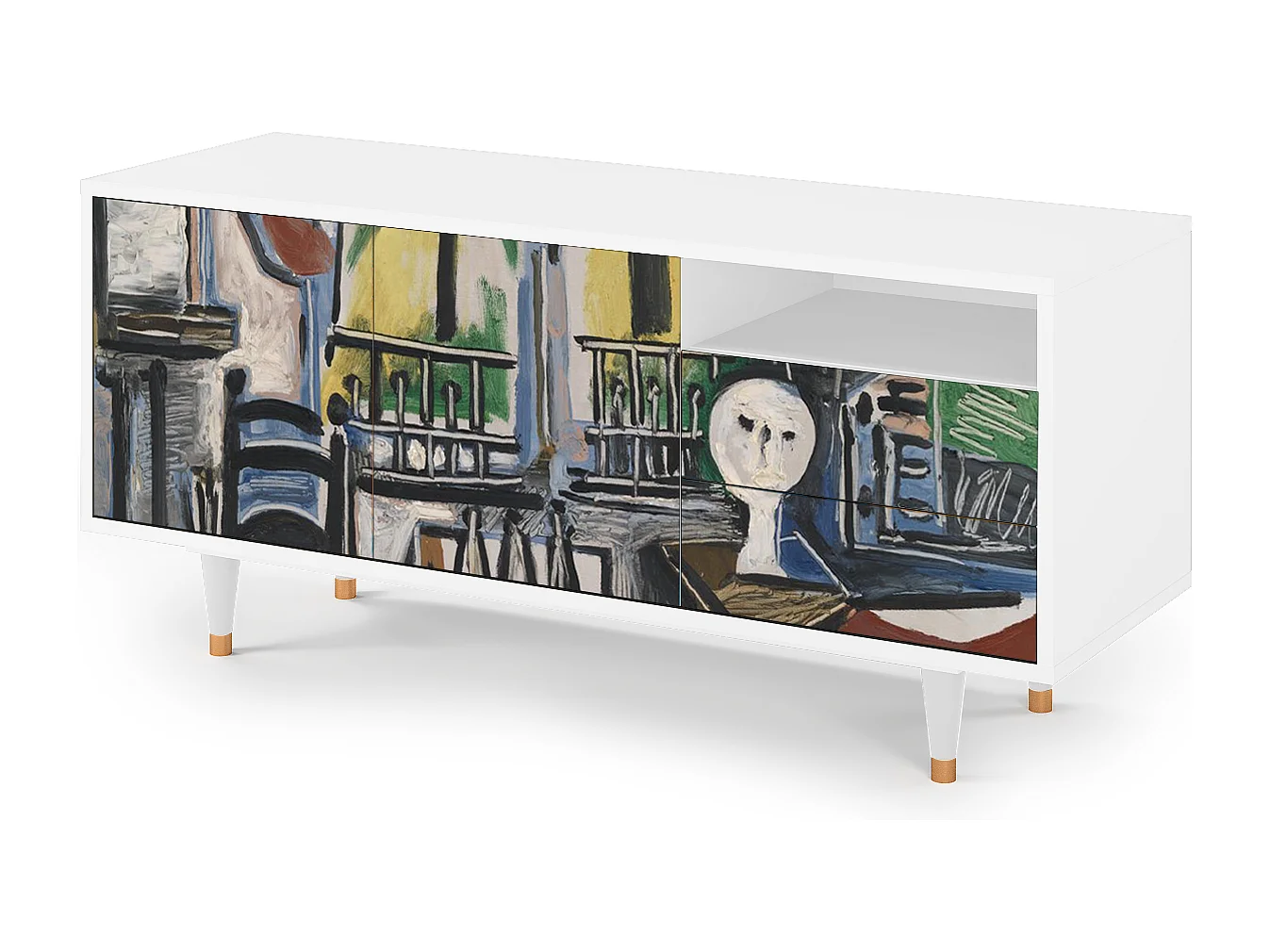 Meuble TV - 125х56х41 cm - T7 - The Studio , Blanc