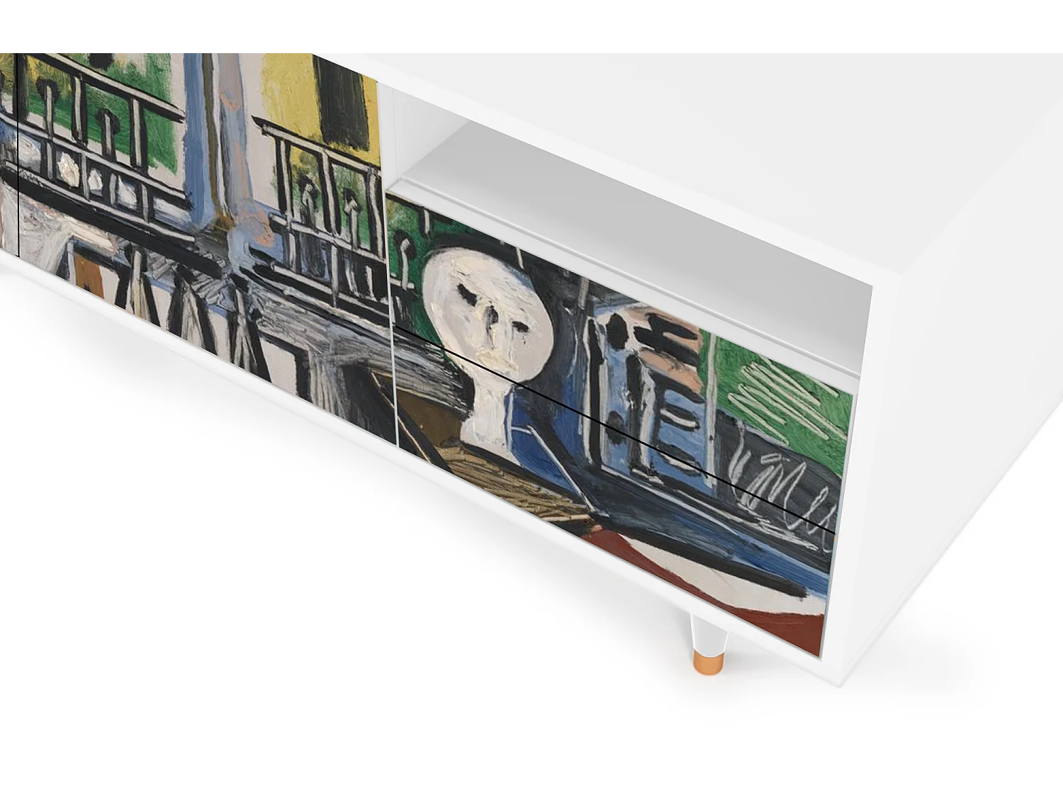 Szafka RTV - 125х56х41 cm - T7 - The Studio , Biały