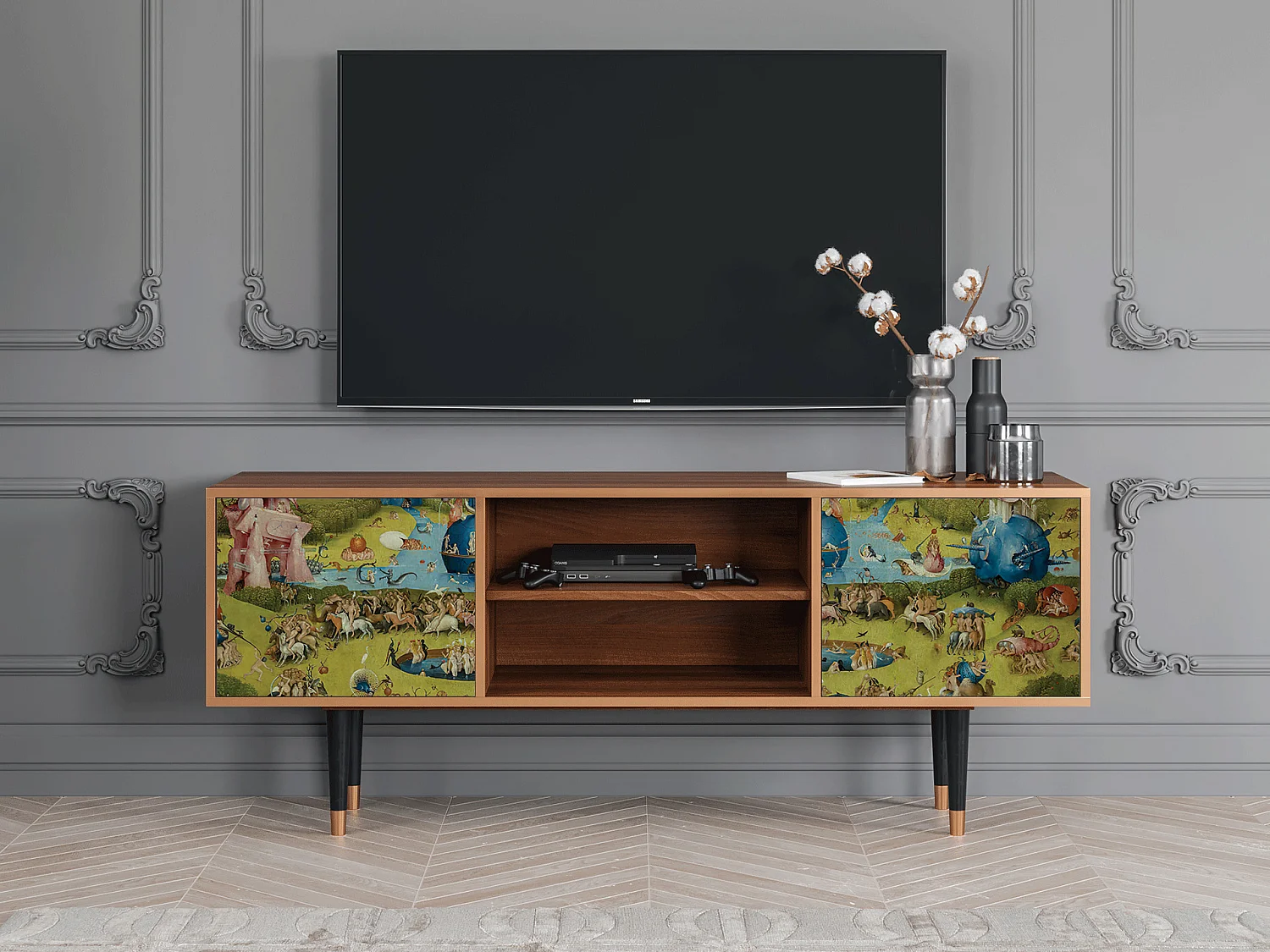 Mueble de TV - 170х69х48 cm - T2 - The Garden 2 by Bosch, Nogueira