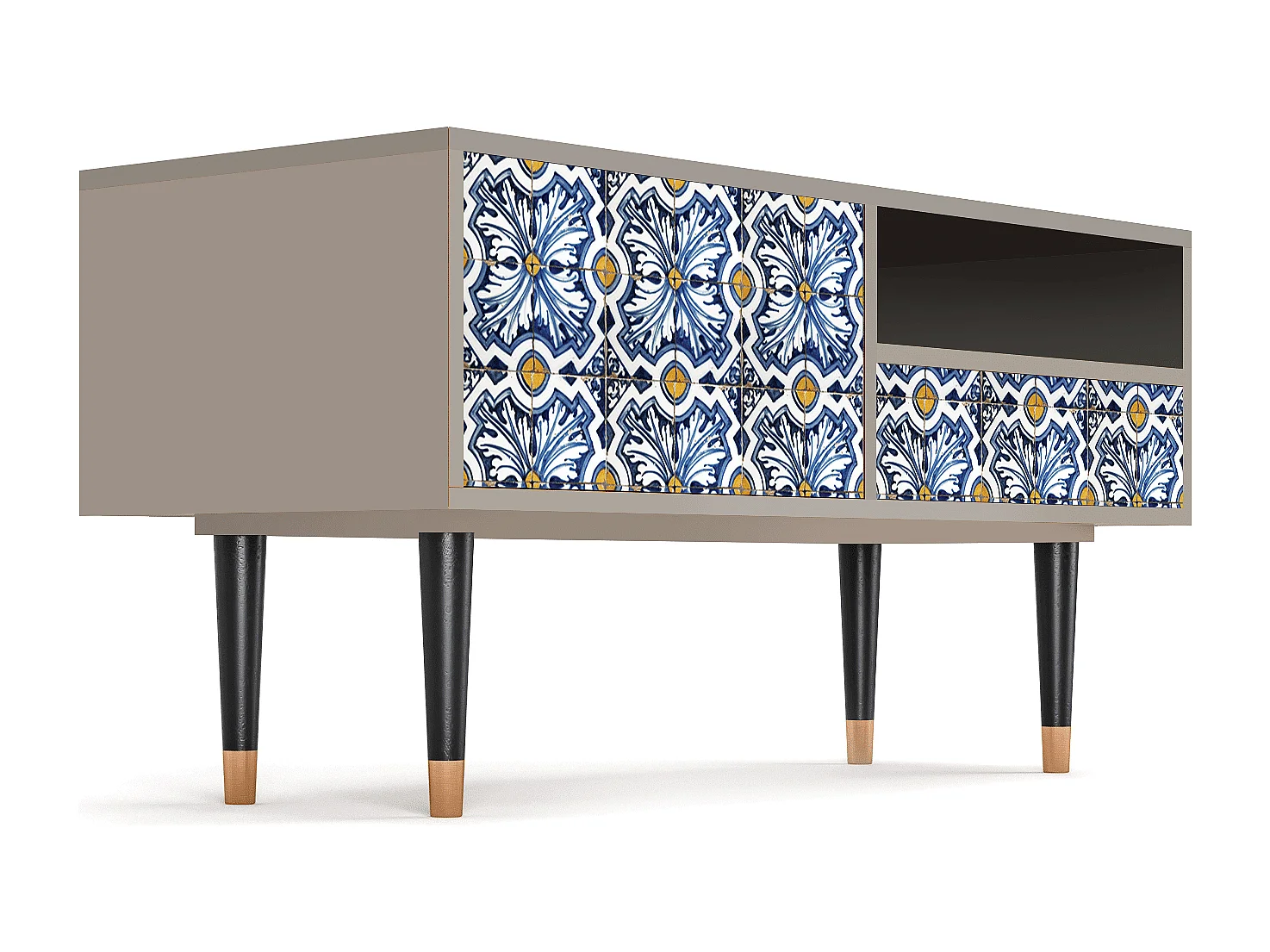 Meuble TV - 115х59х48 cm - T3 - Lovely Cornflowers, Sable