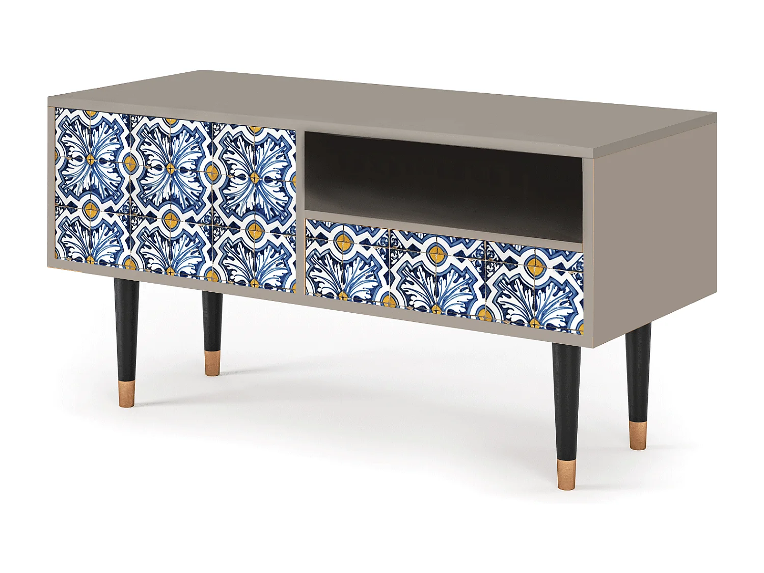 Meuble TV - 115х59х48 cm - T3 - Lovely Cornflowers, Sable