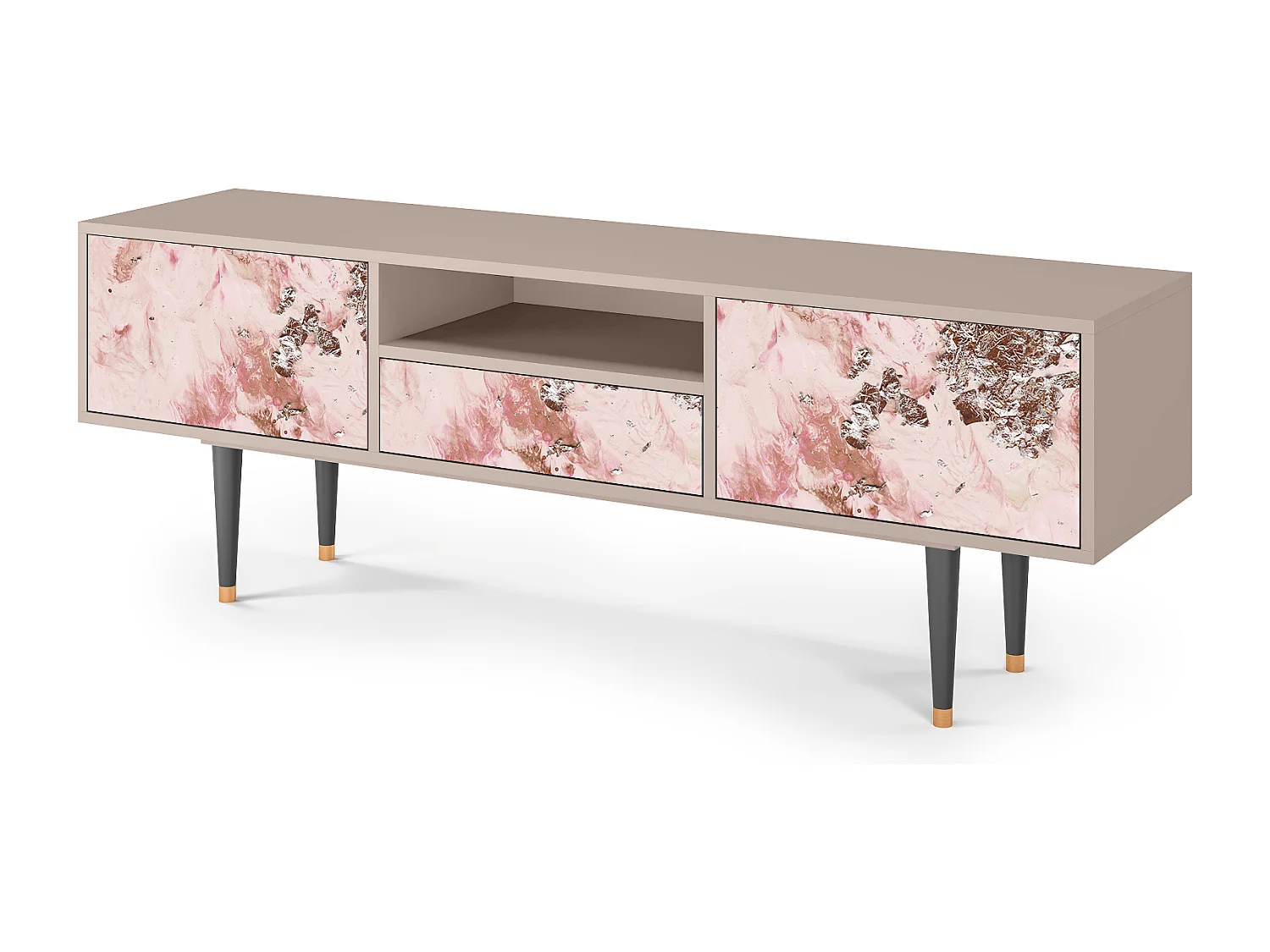 Szafka RTV - 170х59х41 cm - T6 - Cotton Candy, Piaskowy