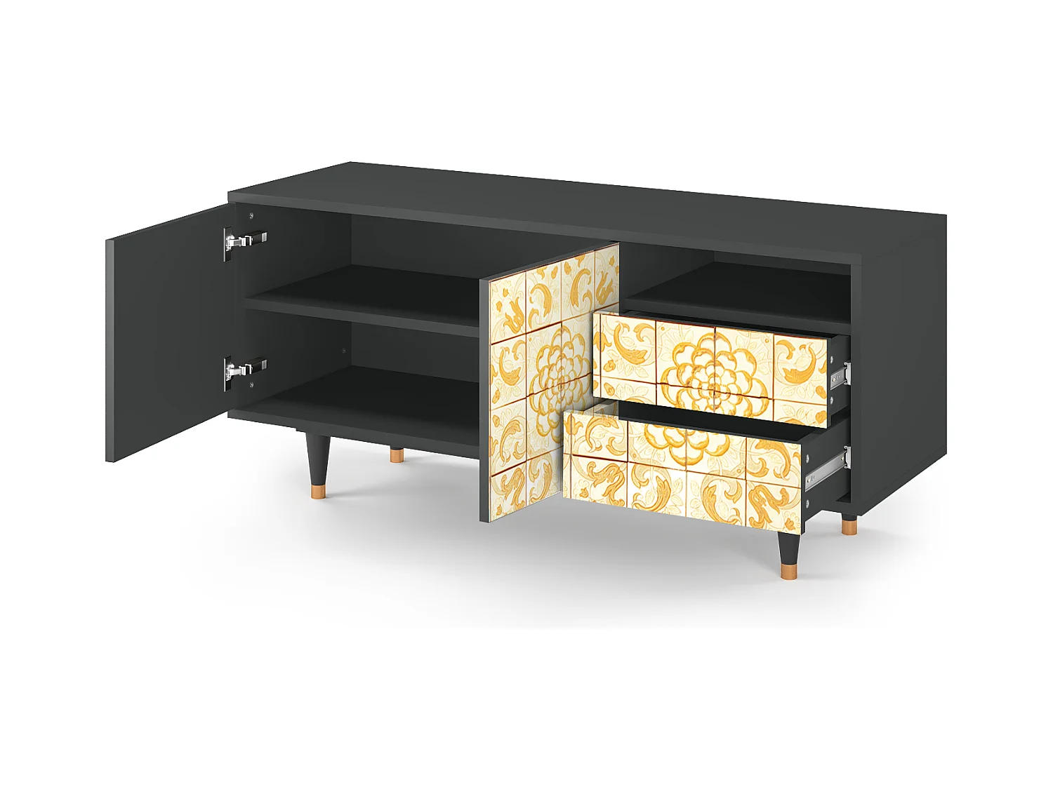 Meuble TV - 125х56х41 cm - T7 - Sunshiny Tile, Anthracite